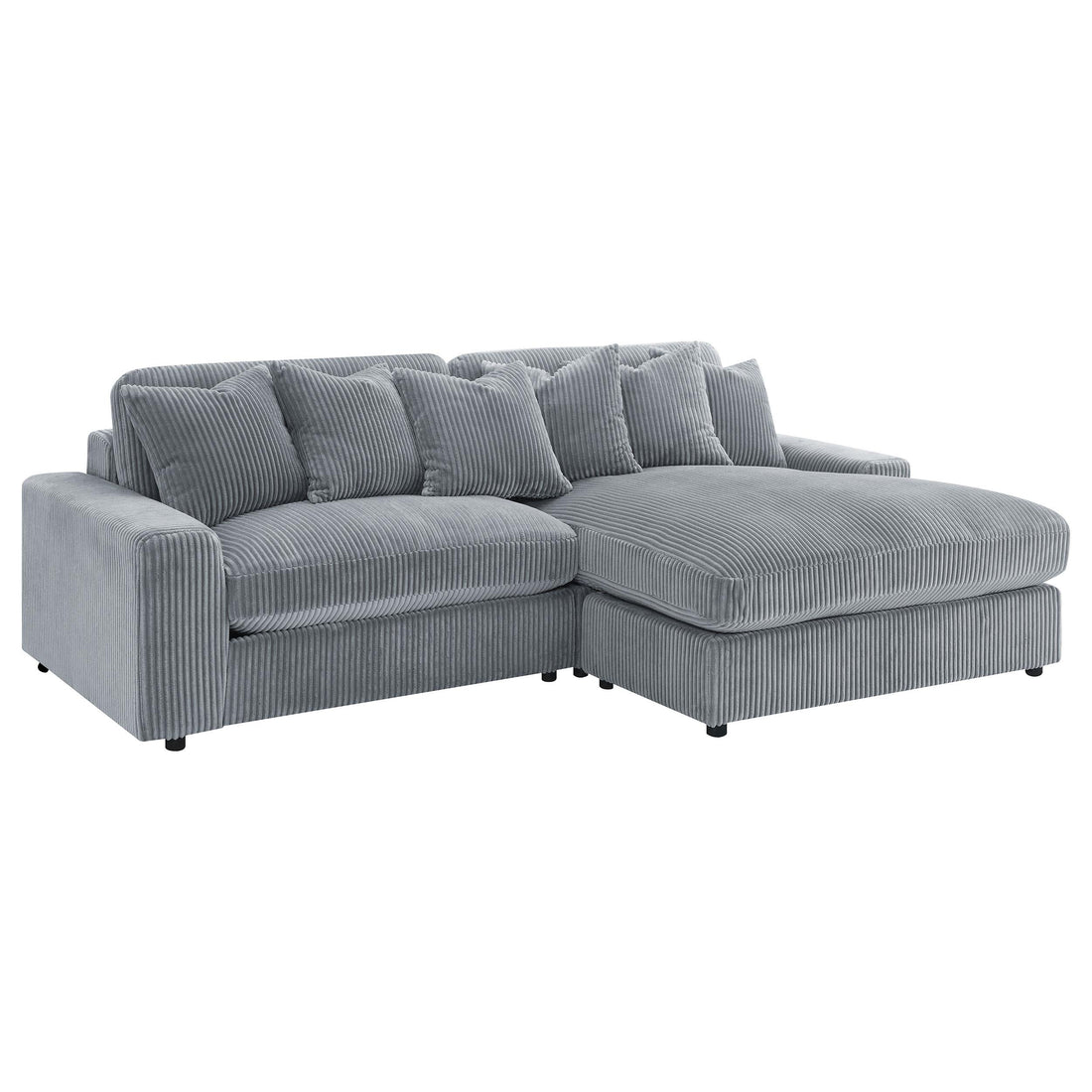  Coaster Furniture Blaine 509900 Upholstered Reversible Chaise Sectional Sofa - Fog IMAGE 1