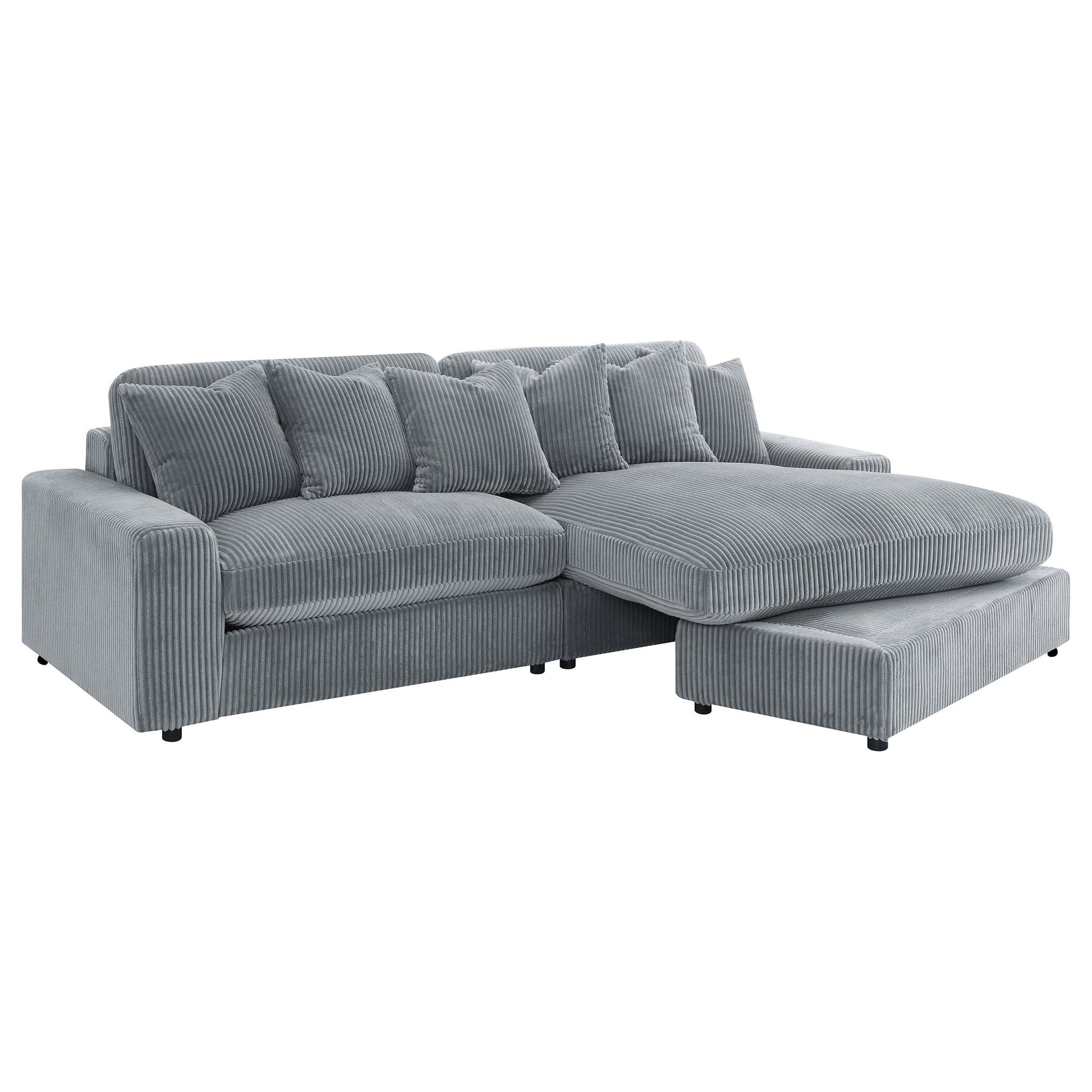  Coaster Furniture Blaine 509900 Upholstered Reversible Chaise Sectional Sofa - Fog IMAGE 2