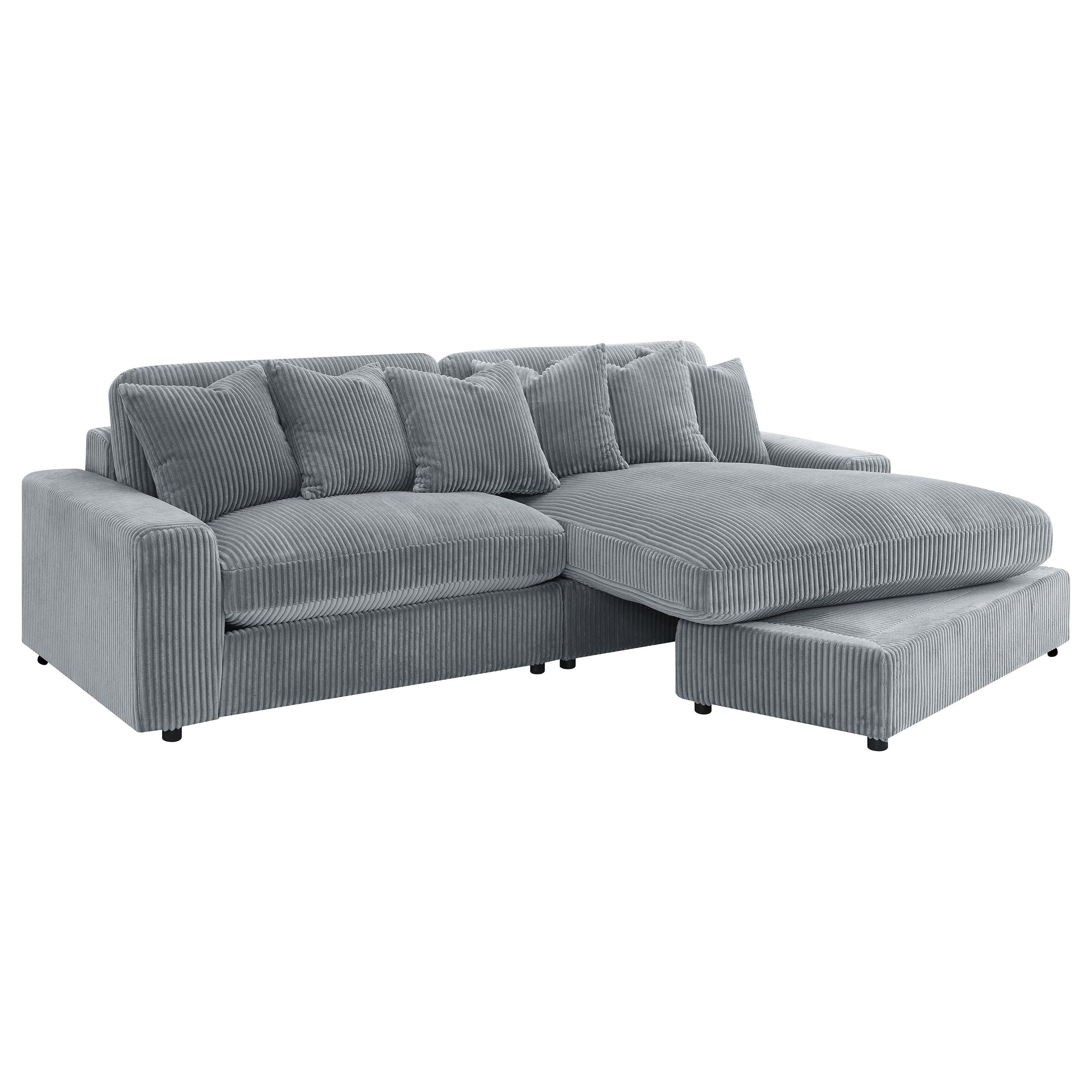  Coaster Furniture Blaine 509900 Upholstered Reversible Chaise Sectional Sofa - Fog IMAGE 2