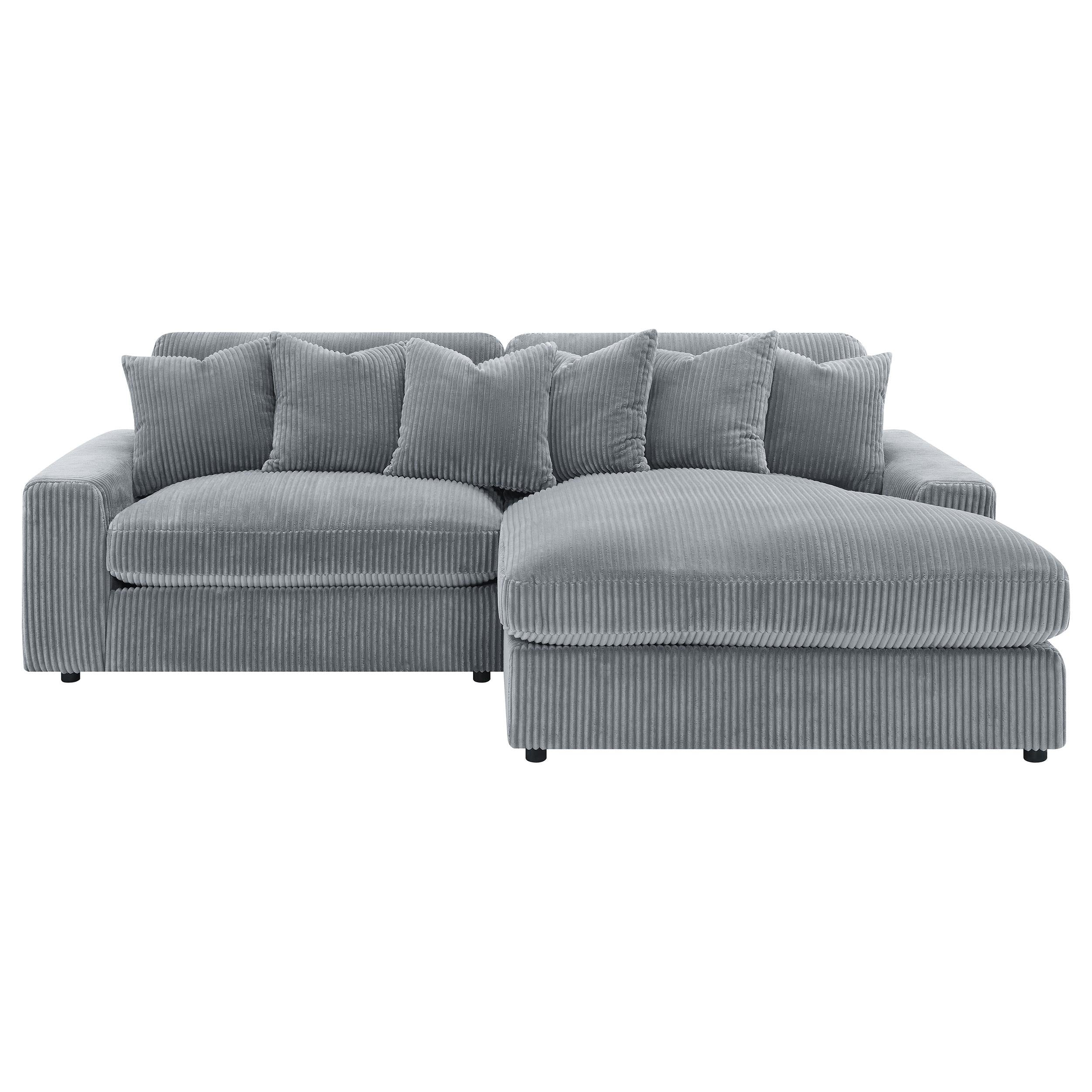  Coaster Furniture Blaine 509900 Upholstered Reversible Chaise Sectional Sofa - Fog IMAGE 3
