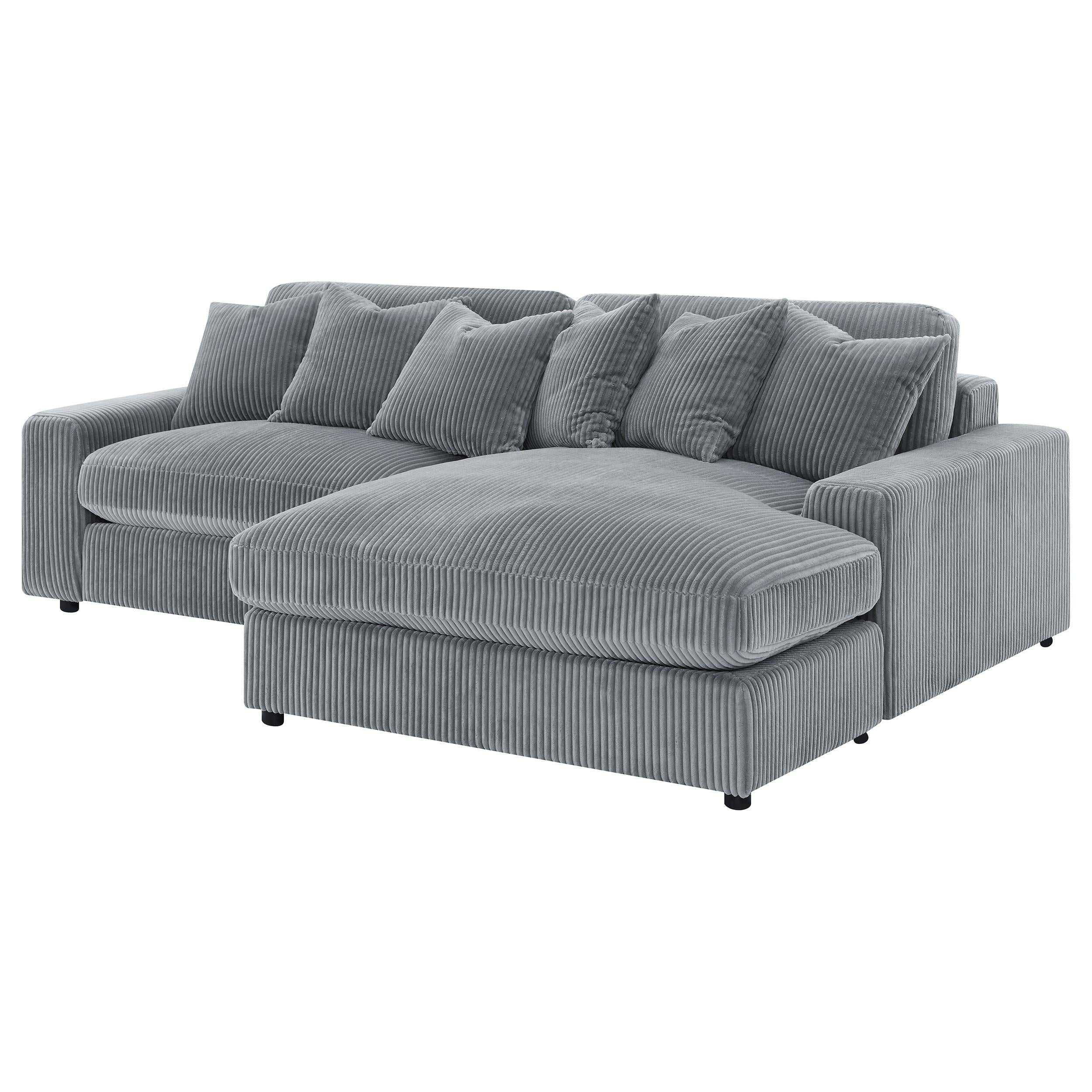  Coaster Furniture Blaine 509900 Upholstered Reversible Chaise Sectional Sofa - Fog IMAGE 4