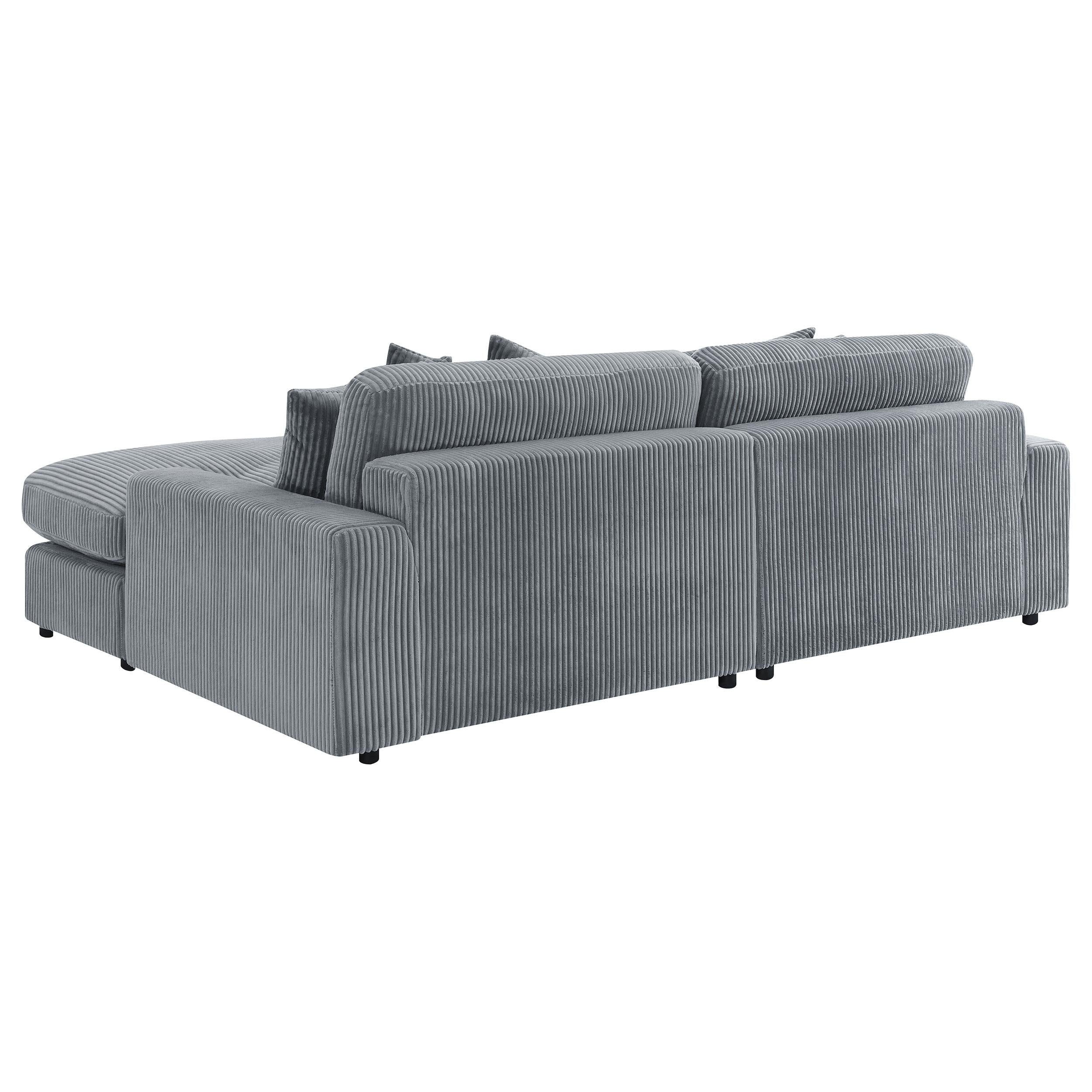  Coaster Furniture Blaine 509900 Upholstered Reversible Chaise Sectional Sofa - Fog IMAGE 5