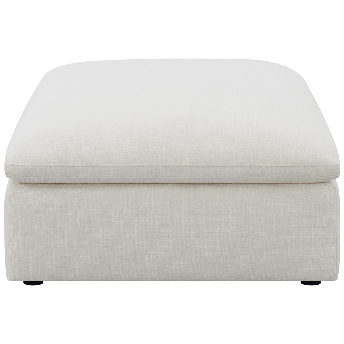  Coaster Furniture Hobson 551453 Square Upholstered Ottoman - Ivory IMAGE 1