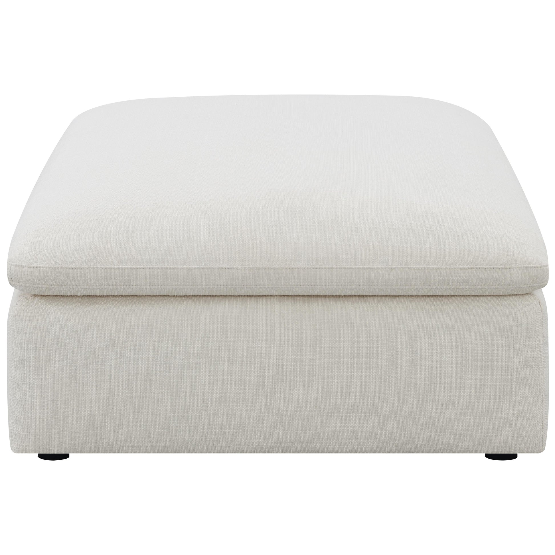  Coaster Furniture Hobson 551453 Square Upholstered Ottoman - Ivory IMAGE 1
