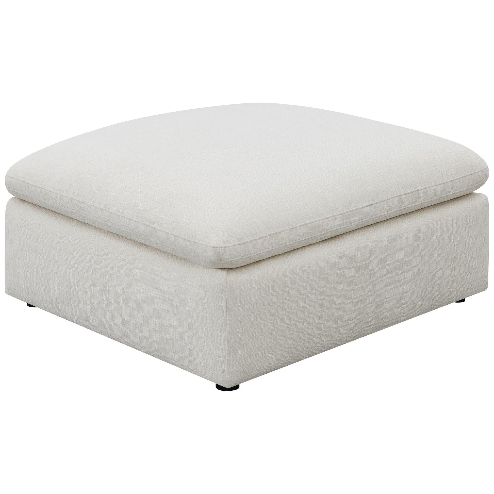  Coaster Furniture Hobson 551453 Square Upholstered Ottoman - Ivory IMAGE 2