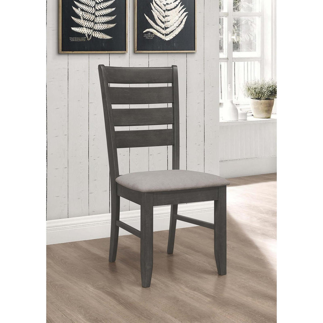  Coaster Furniture Dalila 102722GRY Wood Dining Side Chair - Dark Grey IMAGE 1