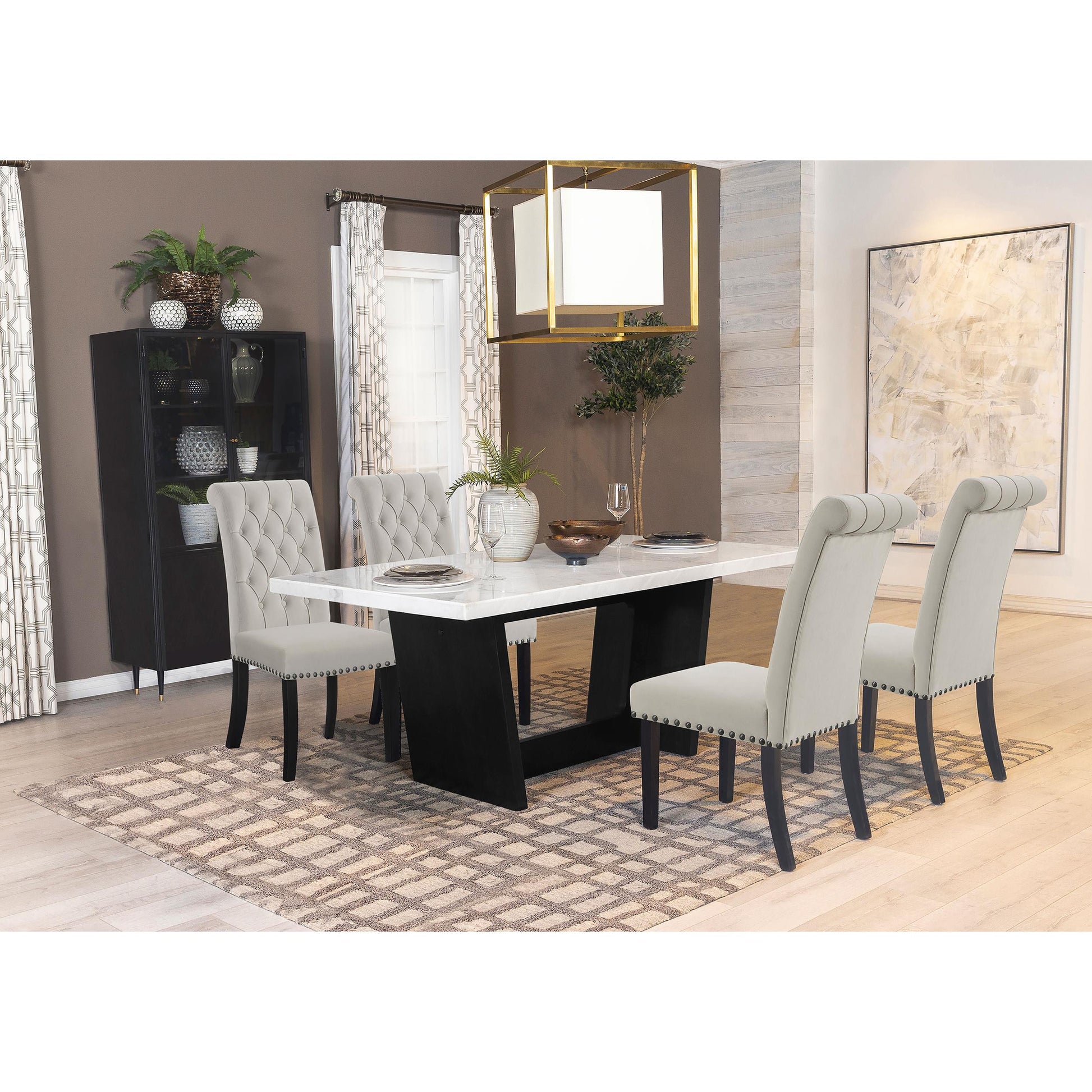  Coaster Furniture Alana 115182 Velvet Upholstered Dining Side Chair - Sand IMAGE 10