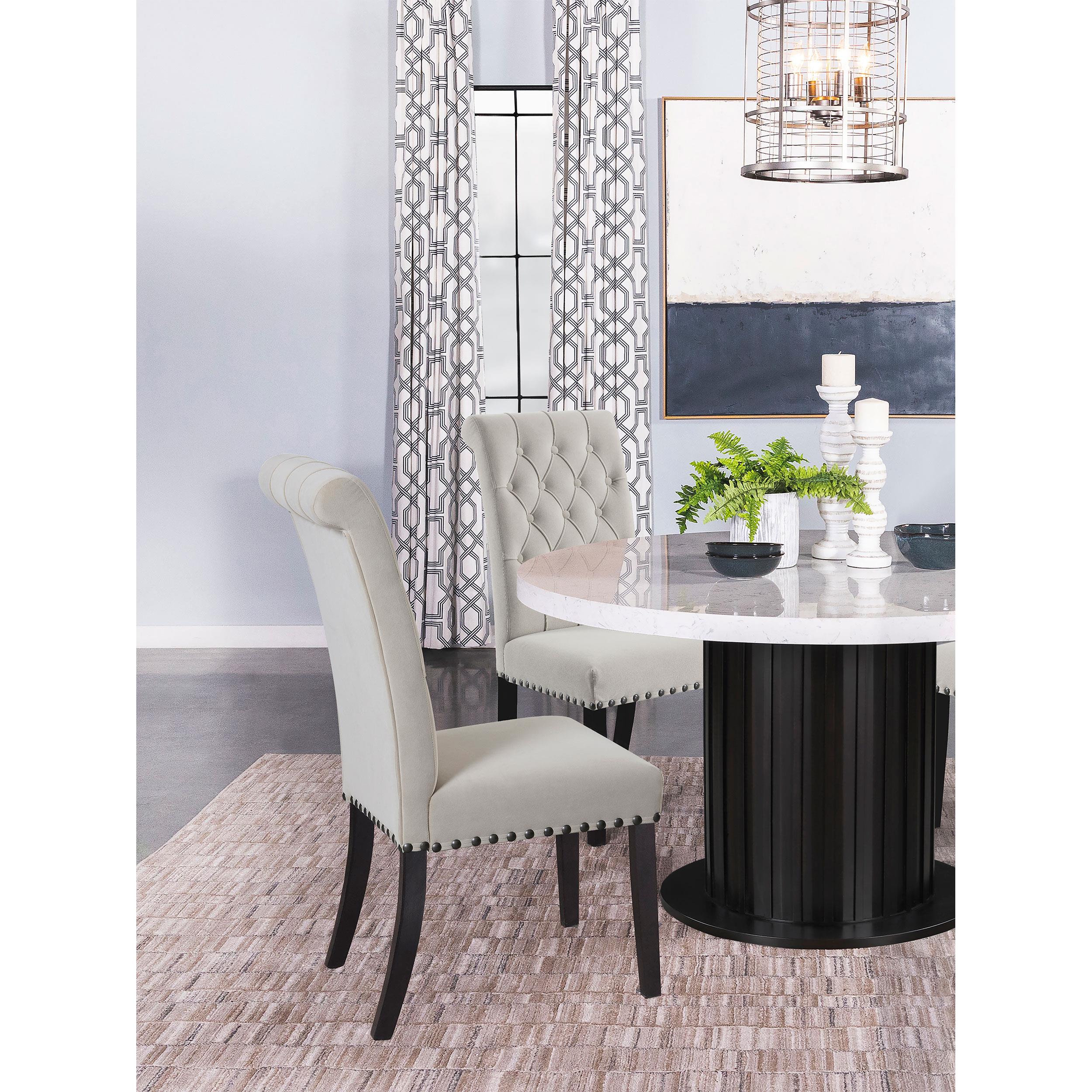  Coaster Furniture Alana 115182 Velvet Upholstered Dining Side Chair - Sand IMAGE 8