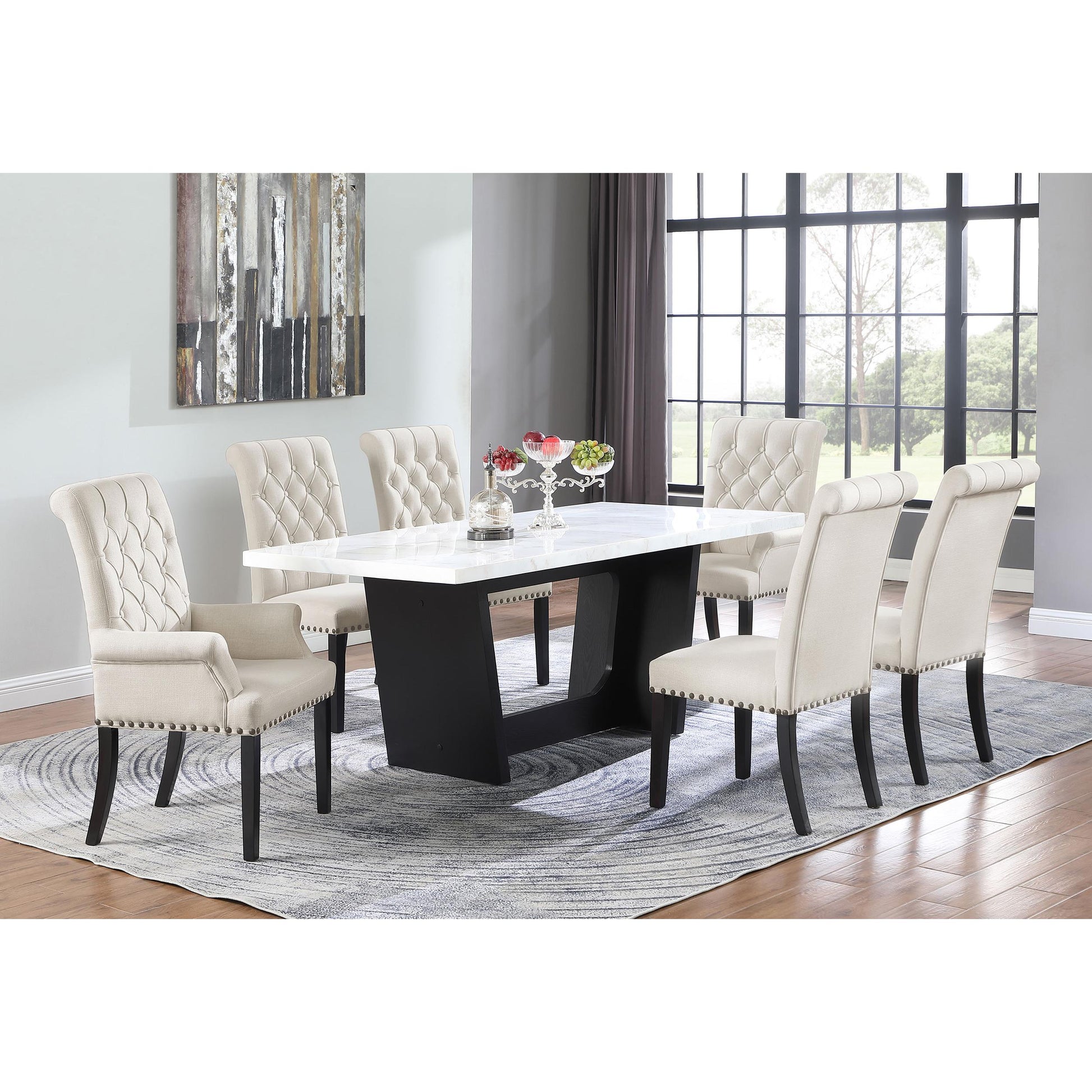  Coaster Furniture Alana 115183 Velvet Upholstered Dining Arm Chair - Sand IMAGE 9