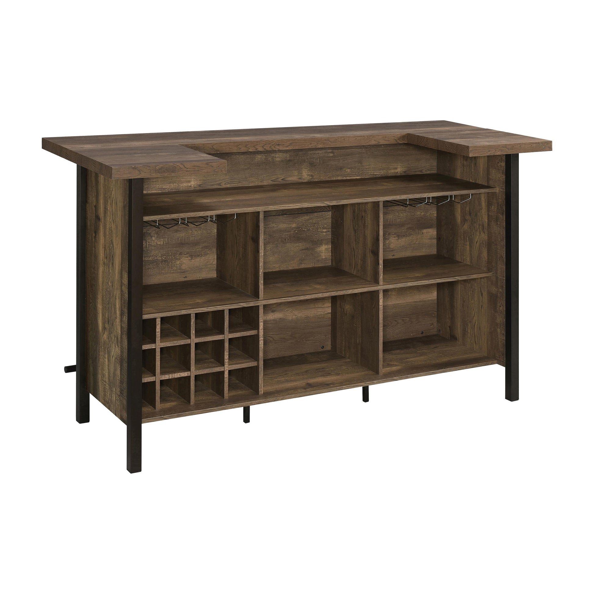  Coaster Furniture Bellemore 182104 Freestanding Home Bar Wine Cabinet - Rustic Oak IMAGE 2