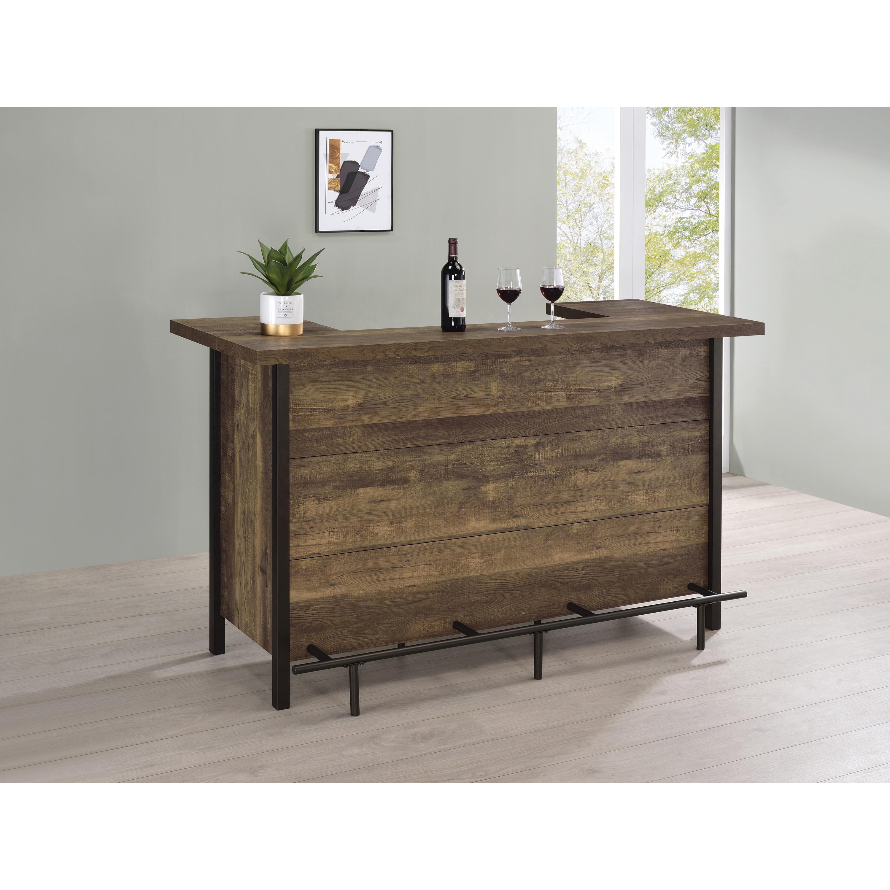  Coaster Furniture Bellemore 182104 Freestanding Home Bar Wine Cabinet - Rustic Oak IMAGE 3