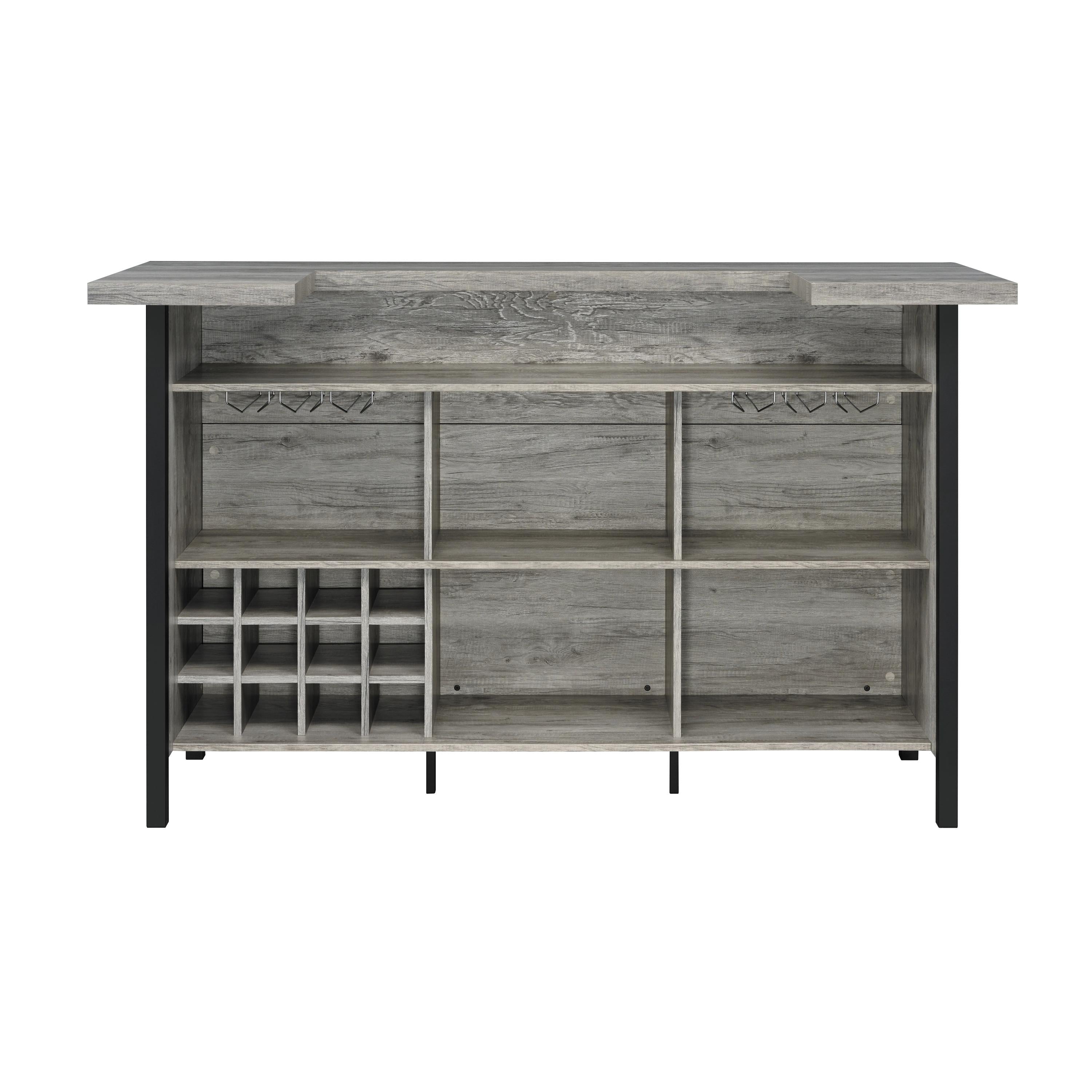  Coaster Furniture Bellemore 182105 Freestanding Home Bar Wine Cabinet - Grey Driftwood IMAGE 3