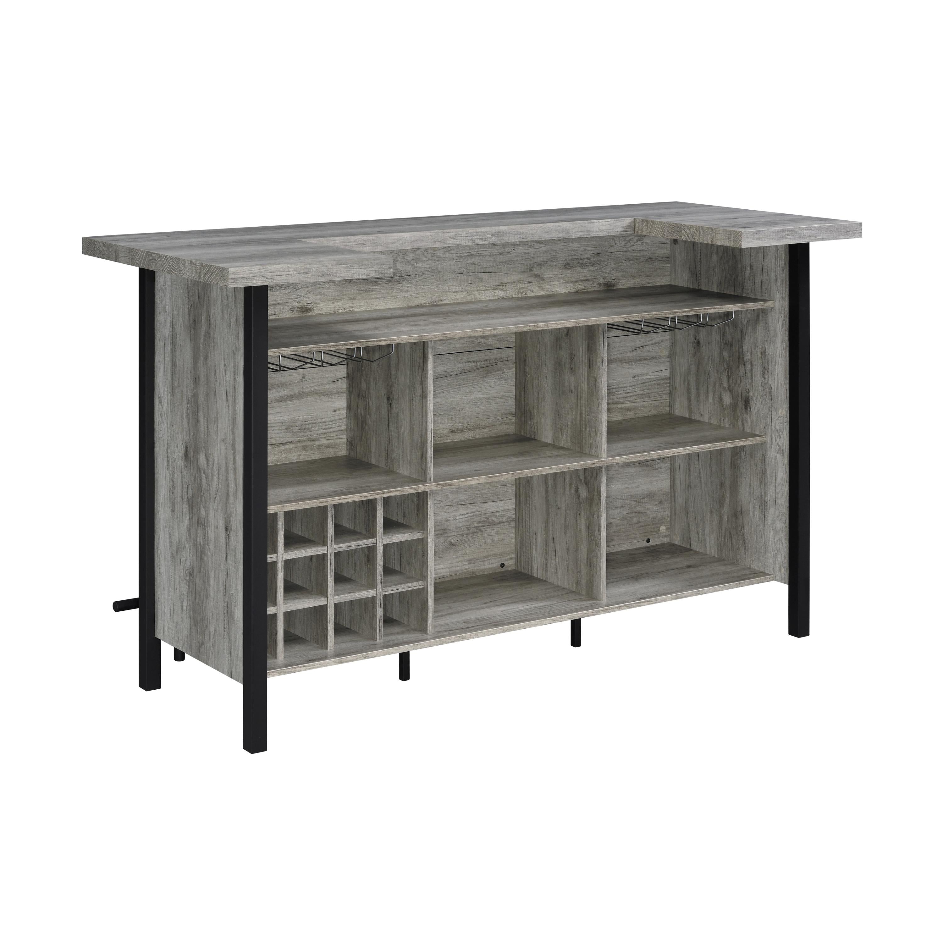  Coaster Furniture Bellemore 182105 Freestanding Home Bar Wine Cabinet - Grey Driftwood IMAGE 5