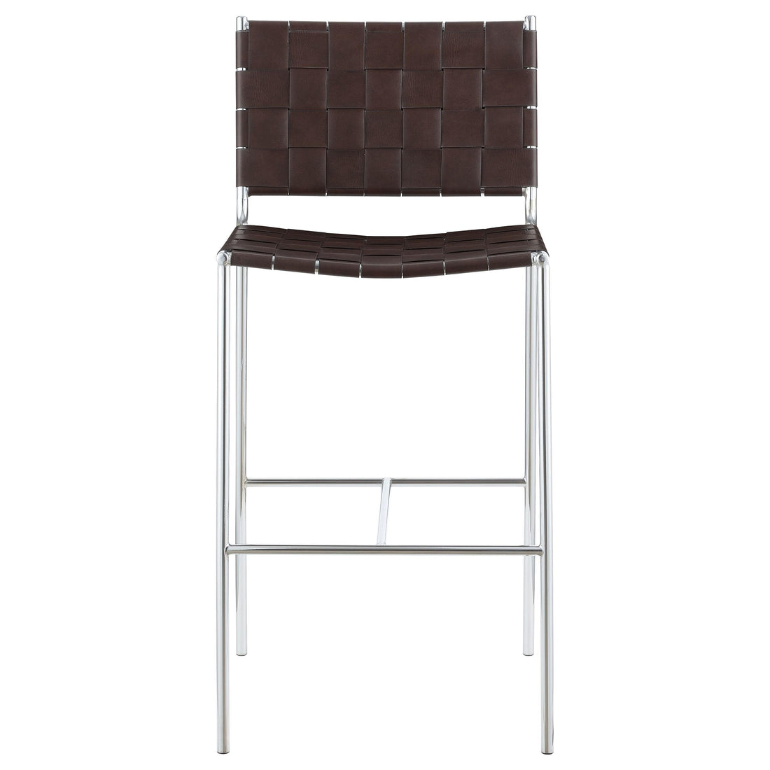  Coaster Furniture Adelaide 183584 Upholstered Pub Height Bar Stool - Brown and Chrome IMAGE 1