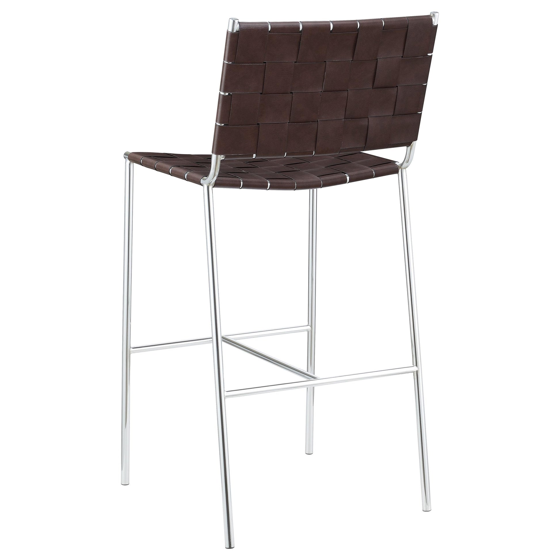  Coaster Furniture Adelaide 183584 Upholstered Pub Height Bar Stool - Brown and Chrome IMAGE 5