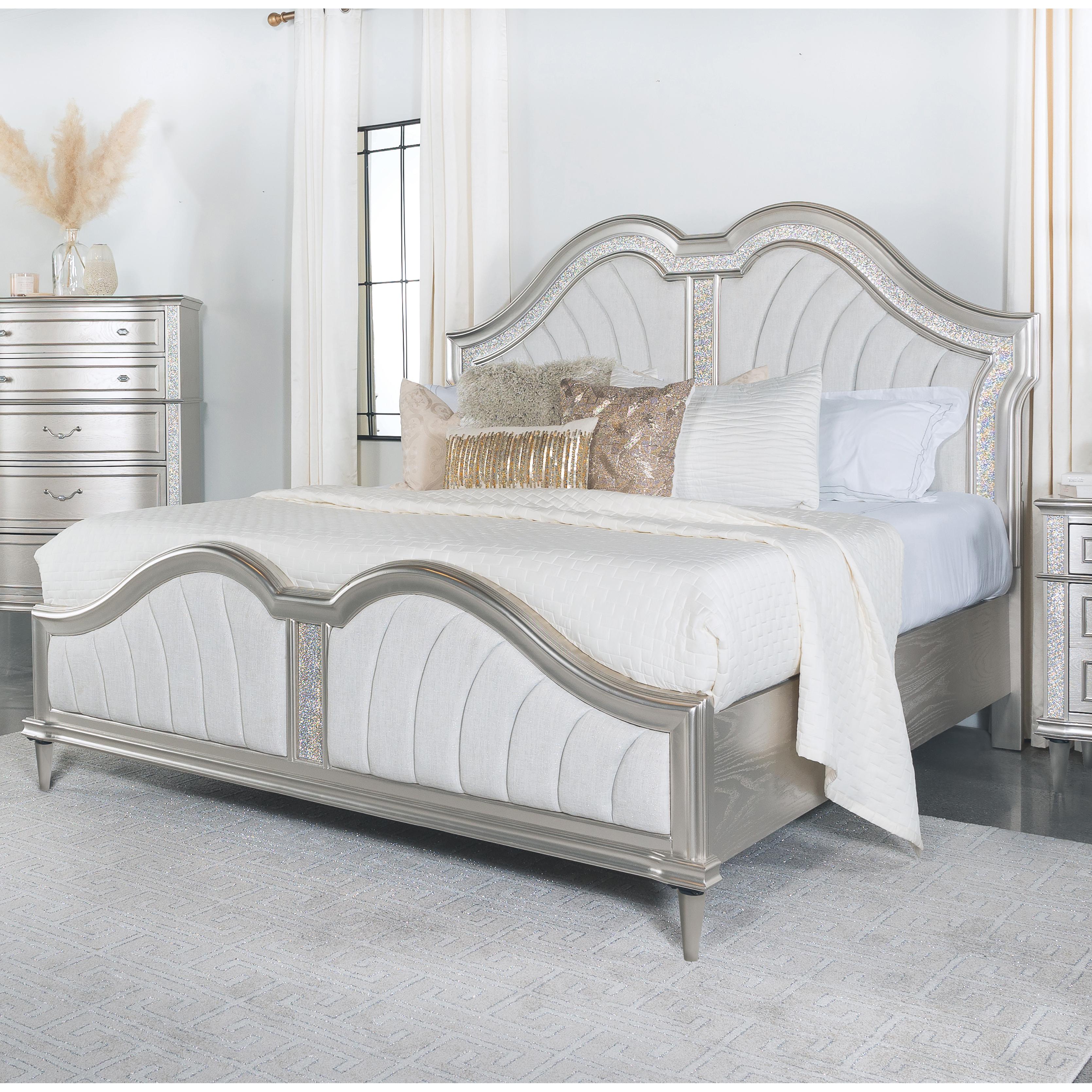  Size_King  -- Evangeline Upholstered Panel Bed IMAGE 9