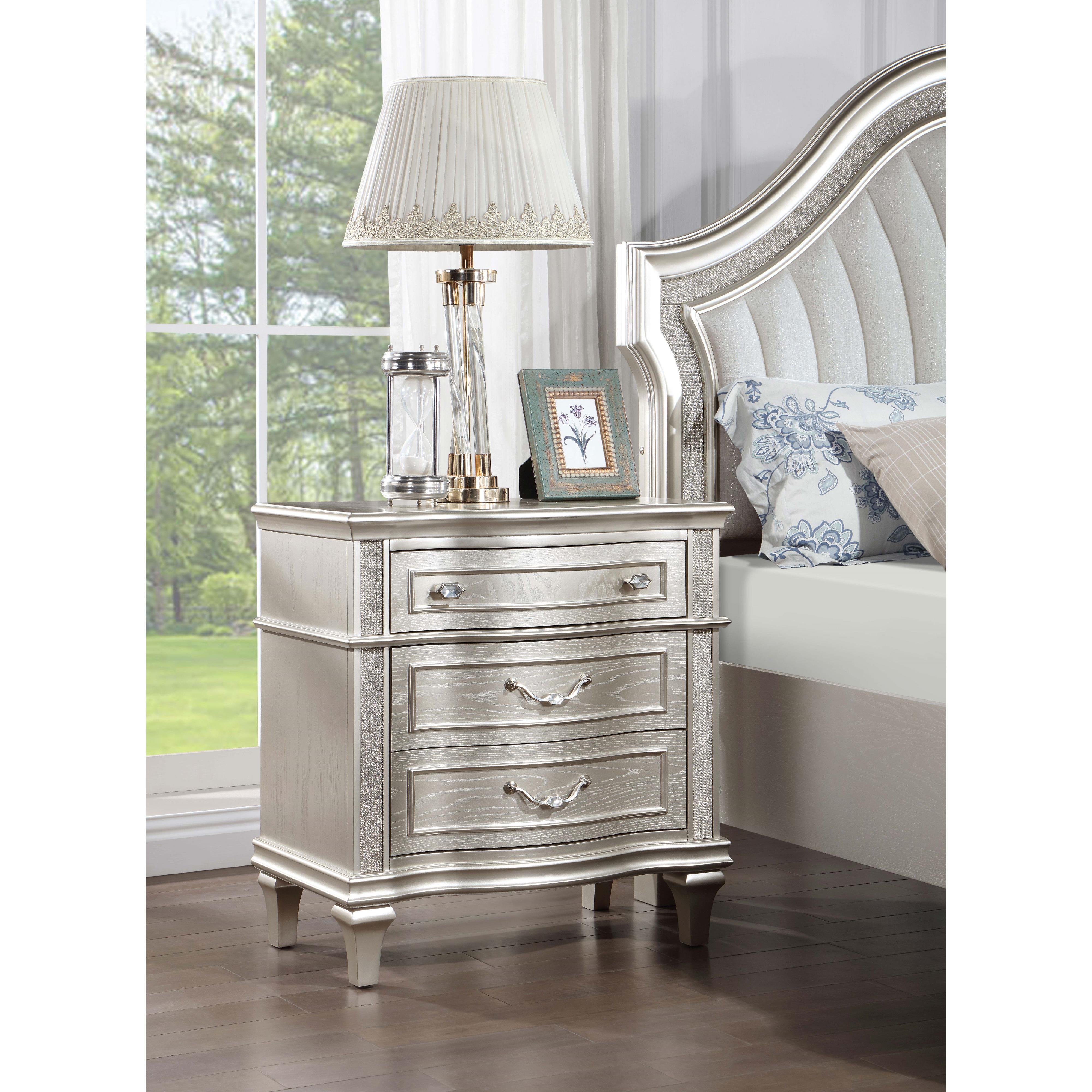  Coaster Furniture Evangeline 223392 3-Drawer Nightstand - Silver Oak IMAGE 10