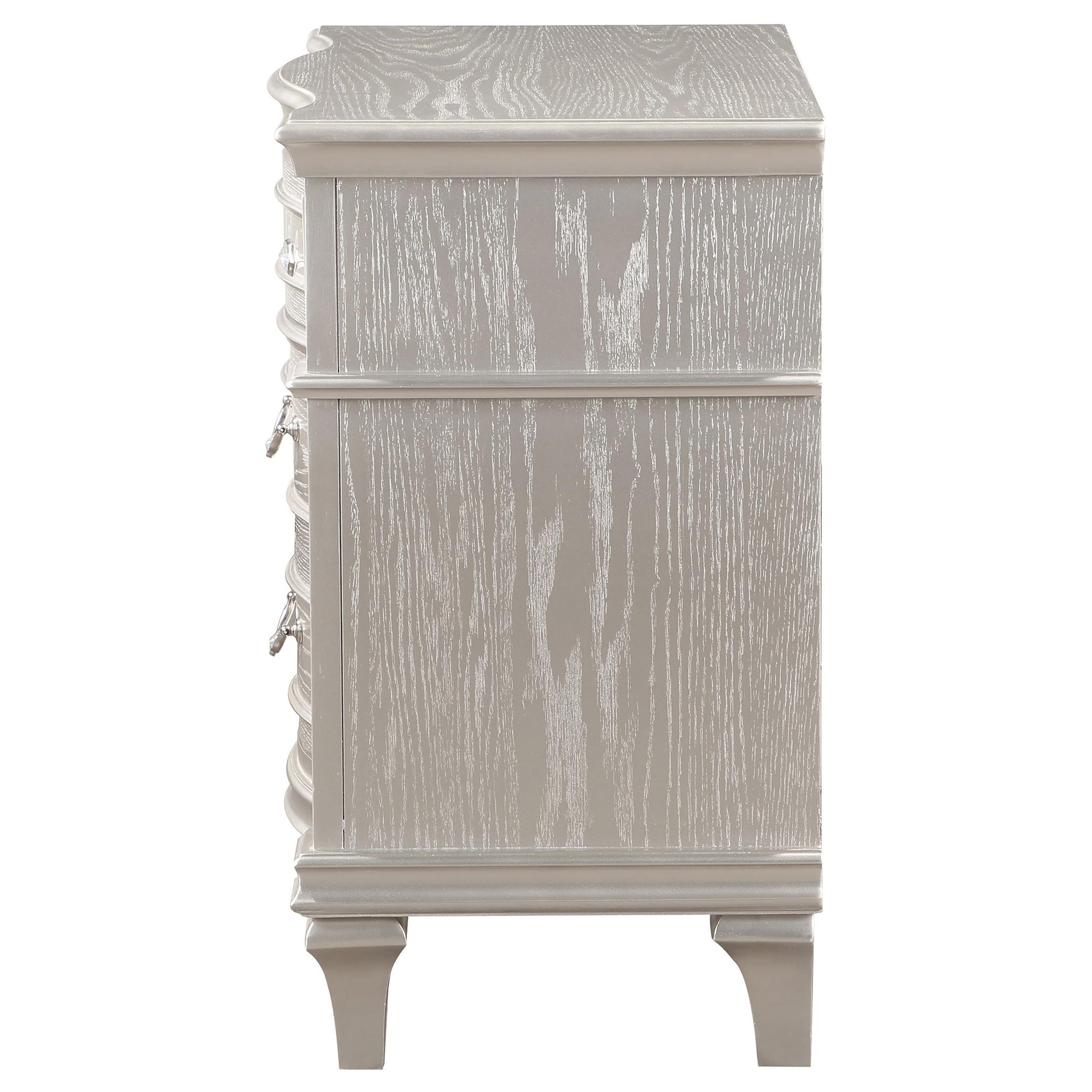  Coaster Furniture Evangeline 223392 3-Drawer Nightstand - Silver Oak IMAGE 4