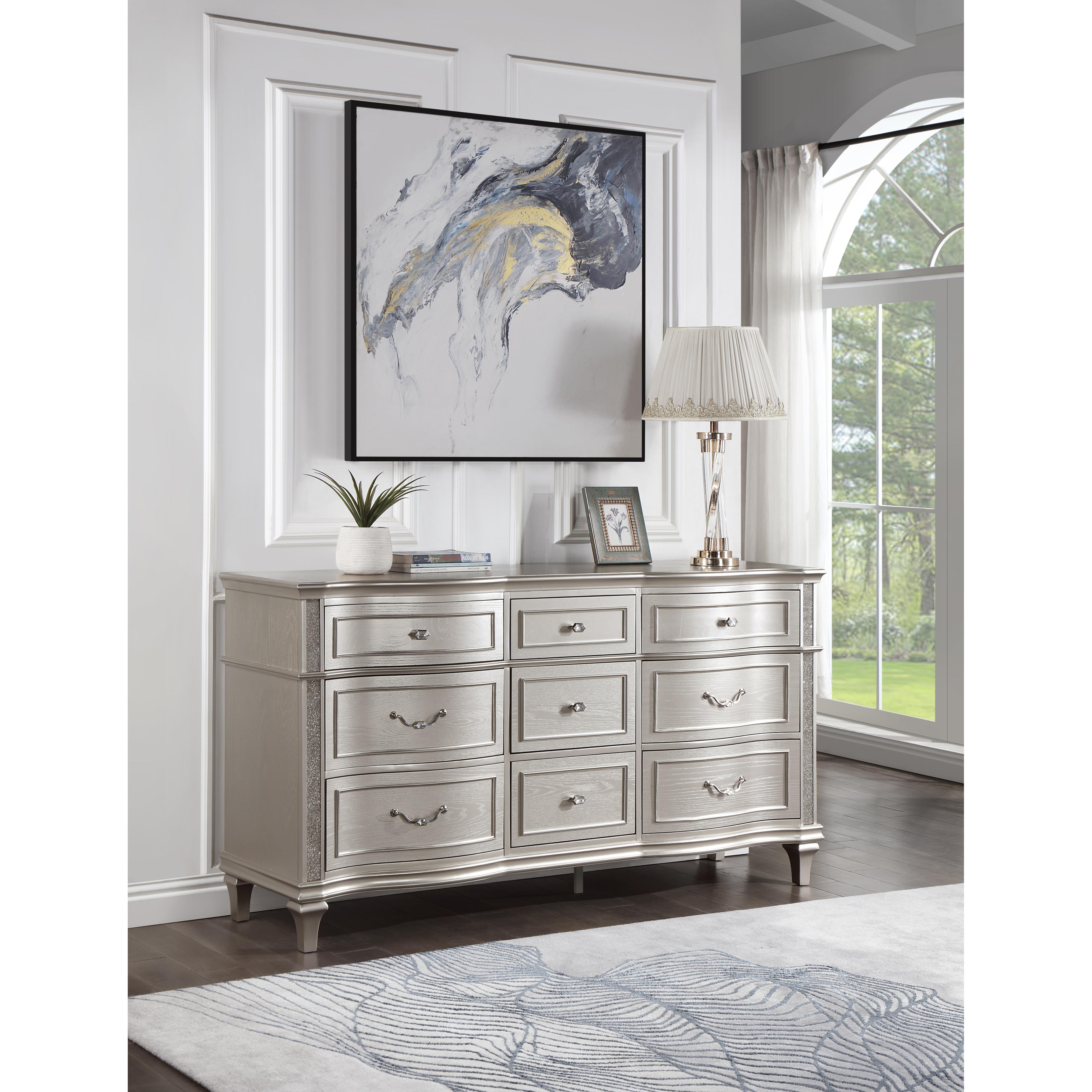  Coaster Furniture Evangeline 223393 9-Drawer Dresser - Silver Oak IMAGE 7
