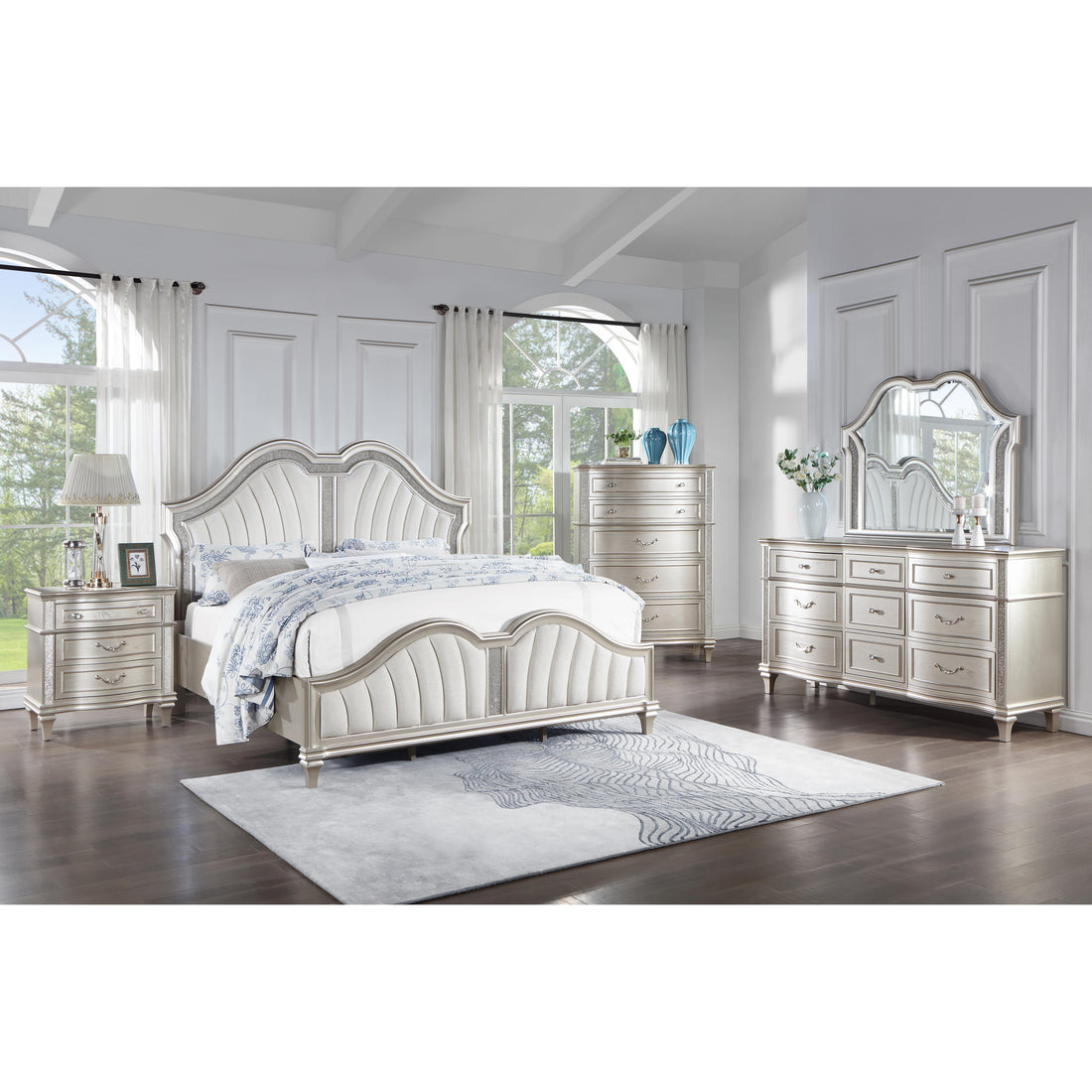  Coaster Furniture Evangeline 223394 Dresser Mirror - Silver Oak IMAGE 1