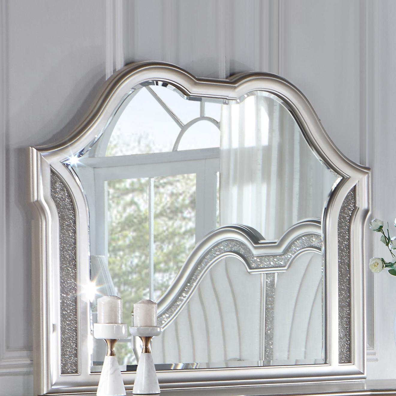  Coaster Furniture Evangeline 223394 Dresser Mirror - Silver Oak IMAGE 6