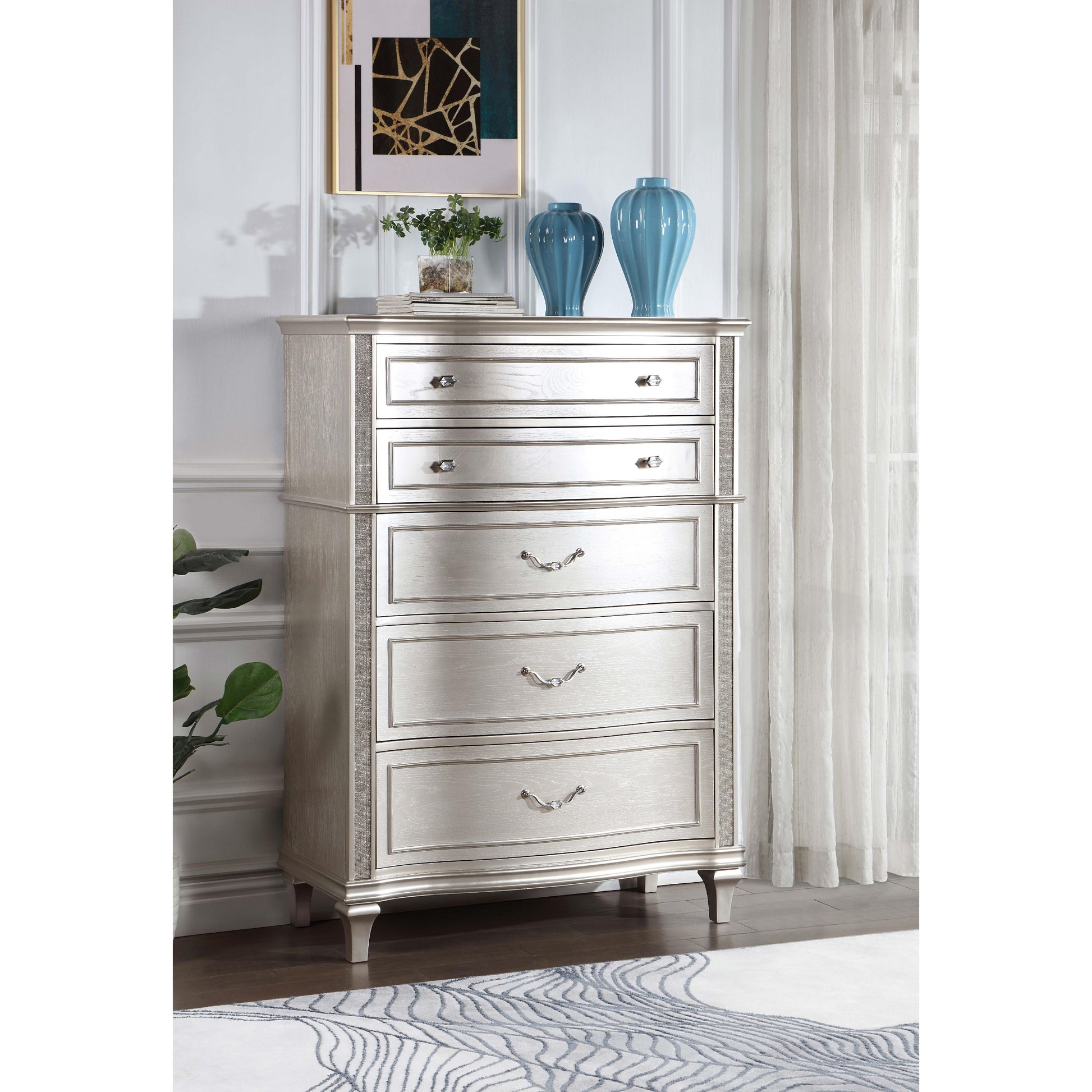  Coaster Furniture Evangeline 223395 6-Drawer Bedroom Chest - Silver Oak IMAGE 9