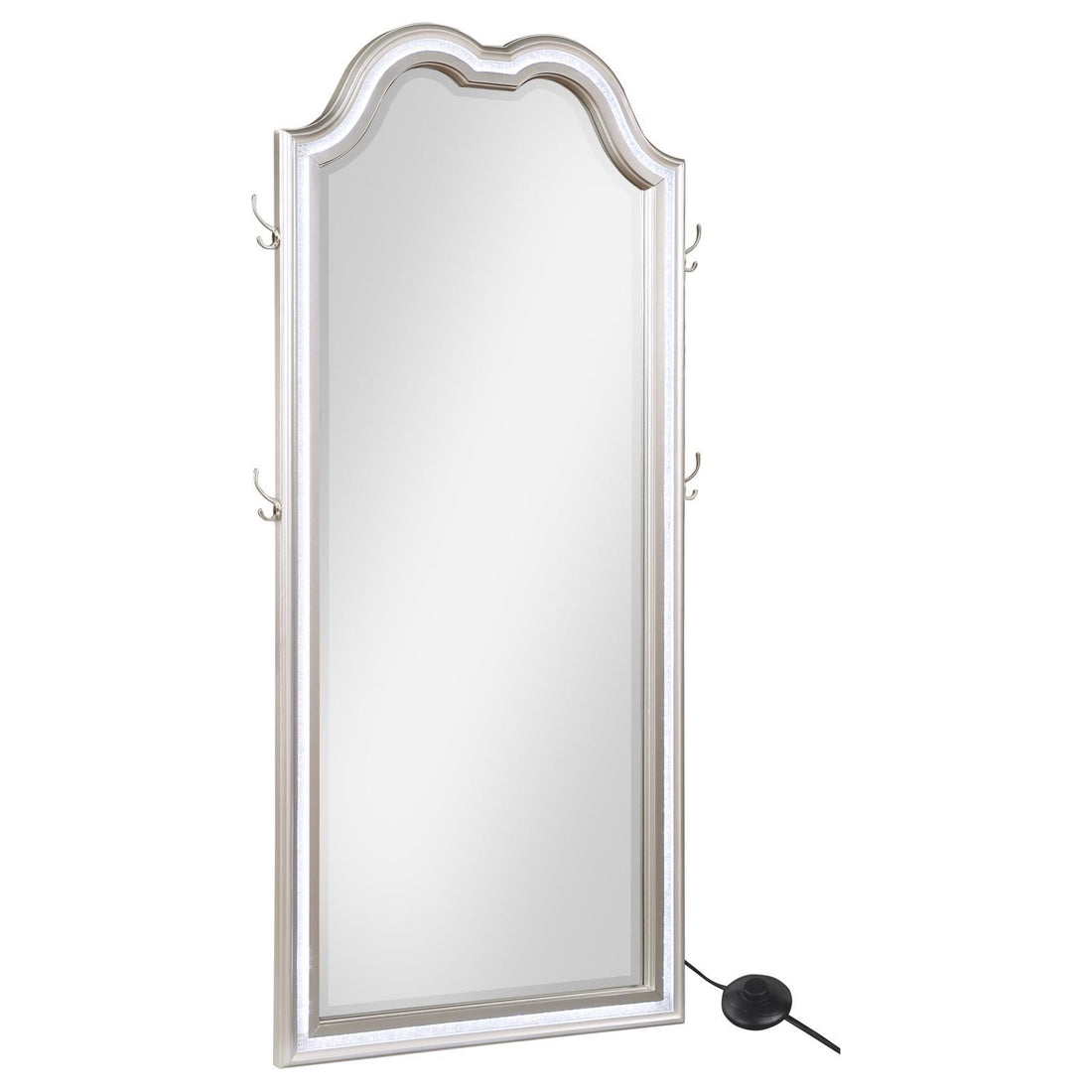  Coaster Furniture Evangeline 223400 Full Length LED Light Floor Mirror - Silver Oak IMAGE 1