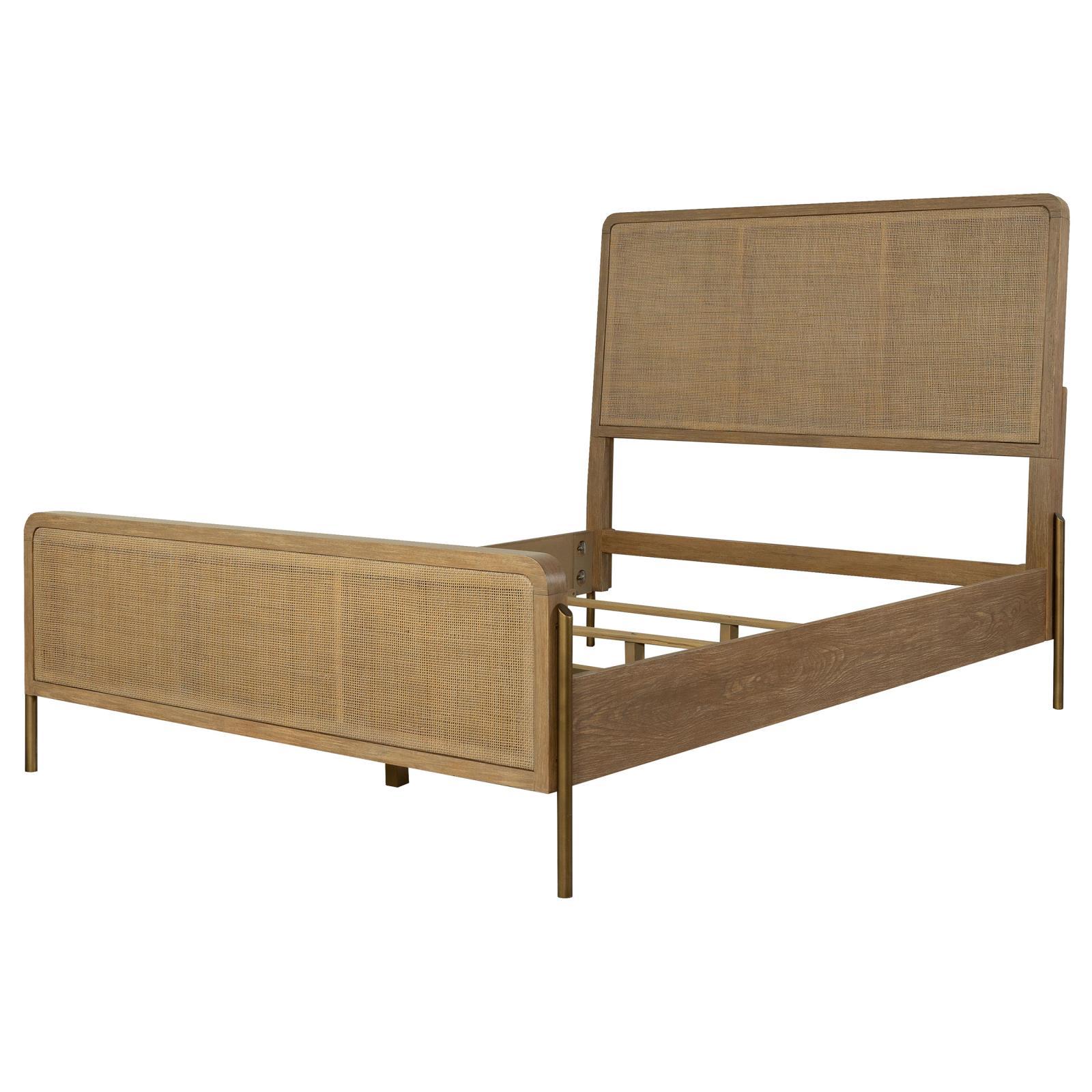  Size_Queen  -- Arini 224300Q Rattan Queen Panel Bed - Sand Wash and Natural Cane IMAGE 4