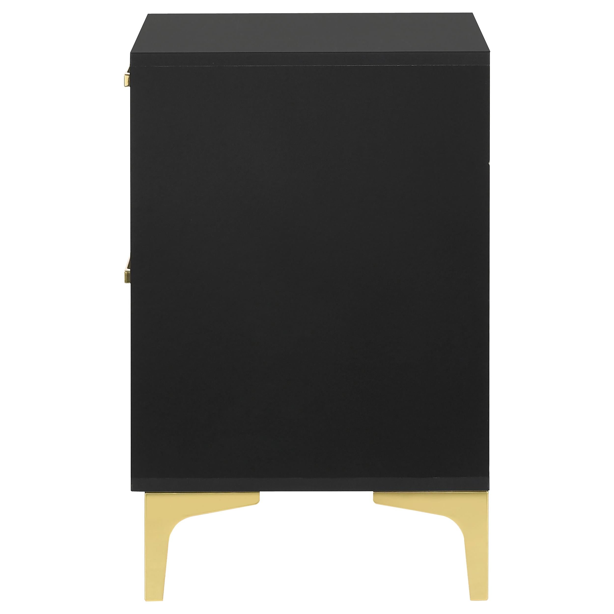  Coaster Furniture Kendall 224452 2-Drawer Nightstand - Black IMAGE 4