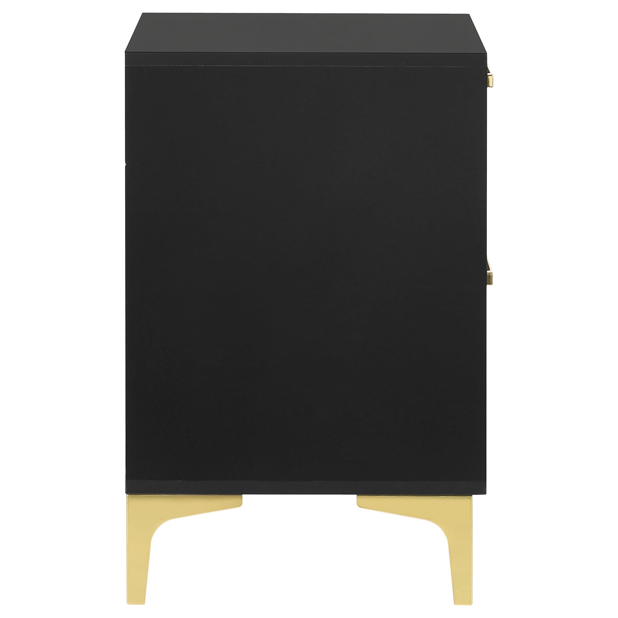  Coaster Furniture Kendall 224452 2-Drawer Nightstand - Black IMAGE 8