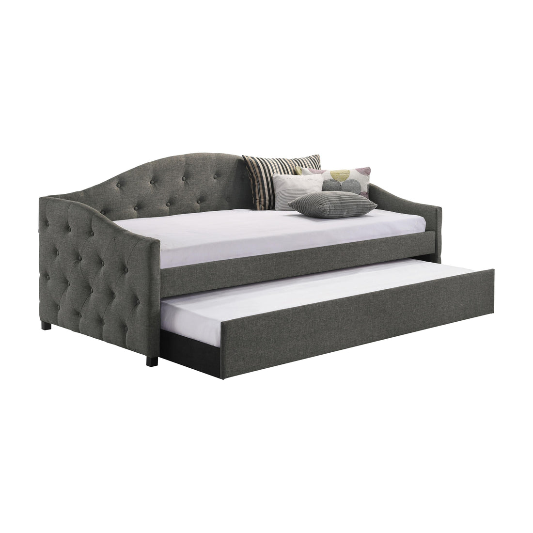  Coaster Furniture Sadie 300638 Upholstered Twin Daybed with Trundle - Grey IMAGE 1