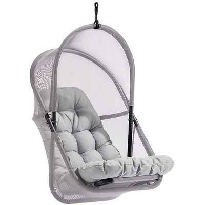  Furniture of America GM-1010LG Swing Chair with Stand - Light Grey IMAGE 1