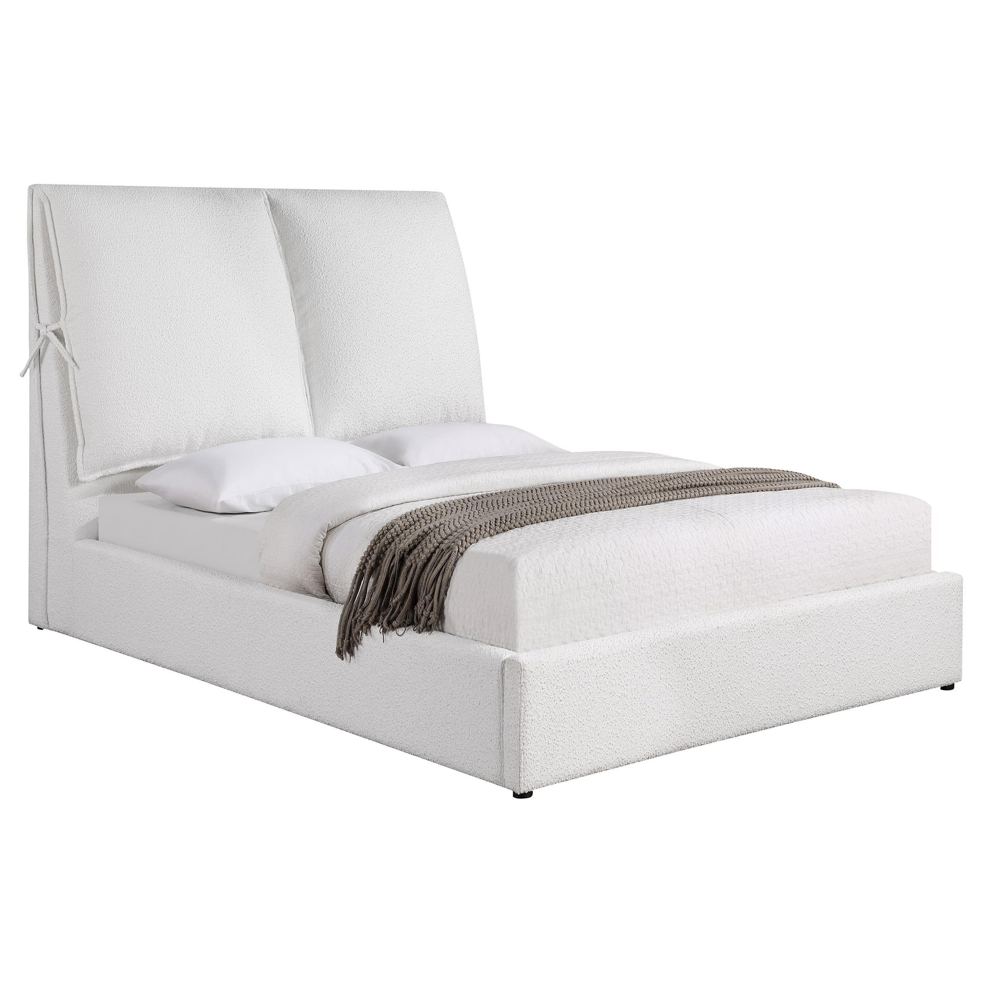  Coaster Furniture Gwendoline 306040Q Upholstered Queen Panel Bed - White IMAGE 2