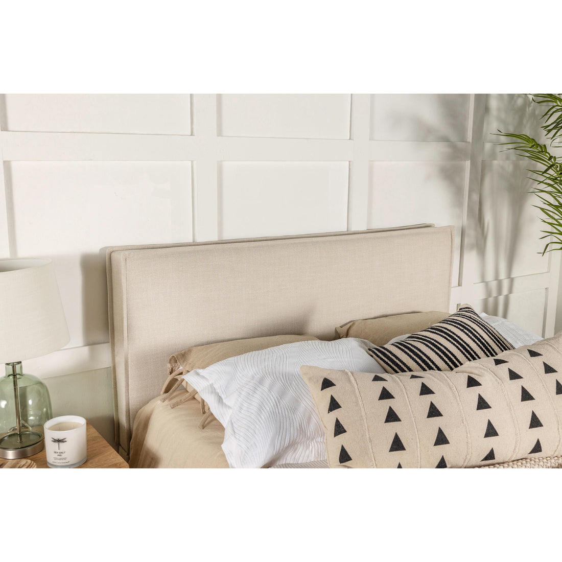  Coaster Furniture Izzy 315985K Upholstered King Panel Headboard - Sand IMAGE 1
