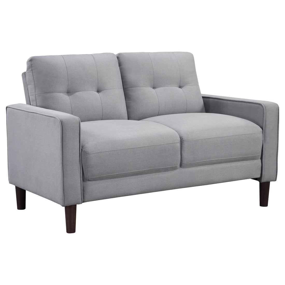  Coaster Furniture Bowen 506782 Upholstered Track Arm Tufted Loveseat - Grey IMAGE 1