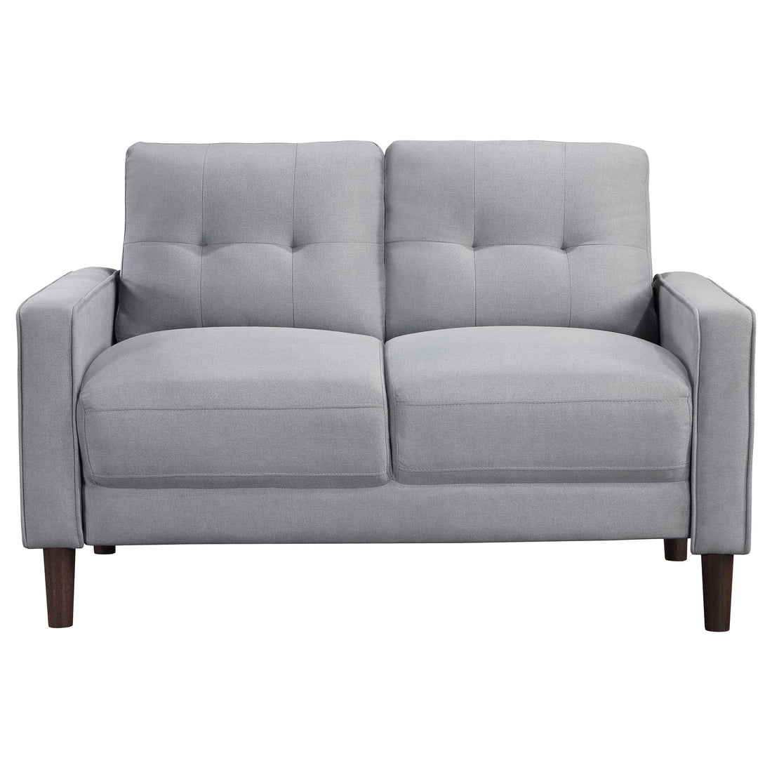  Coaster Furniture Bowen 506782 Upholstered Track Arm Tufted Loveseat - Grey IMAGE 1