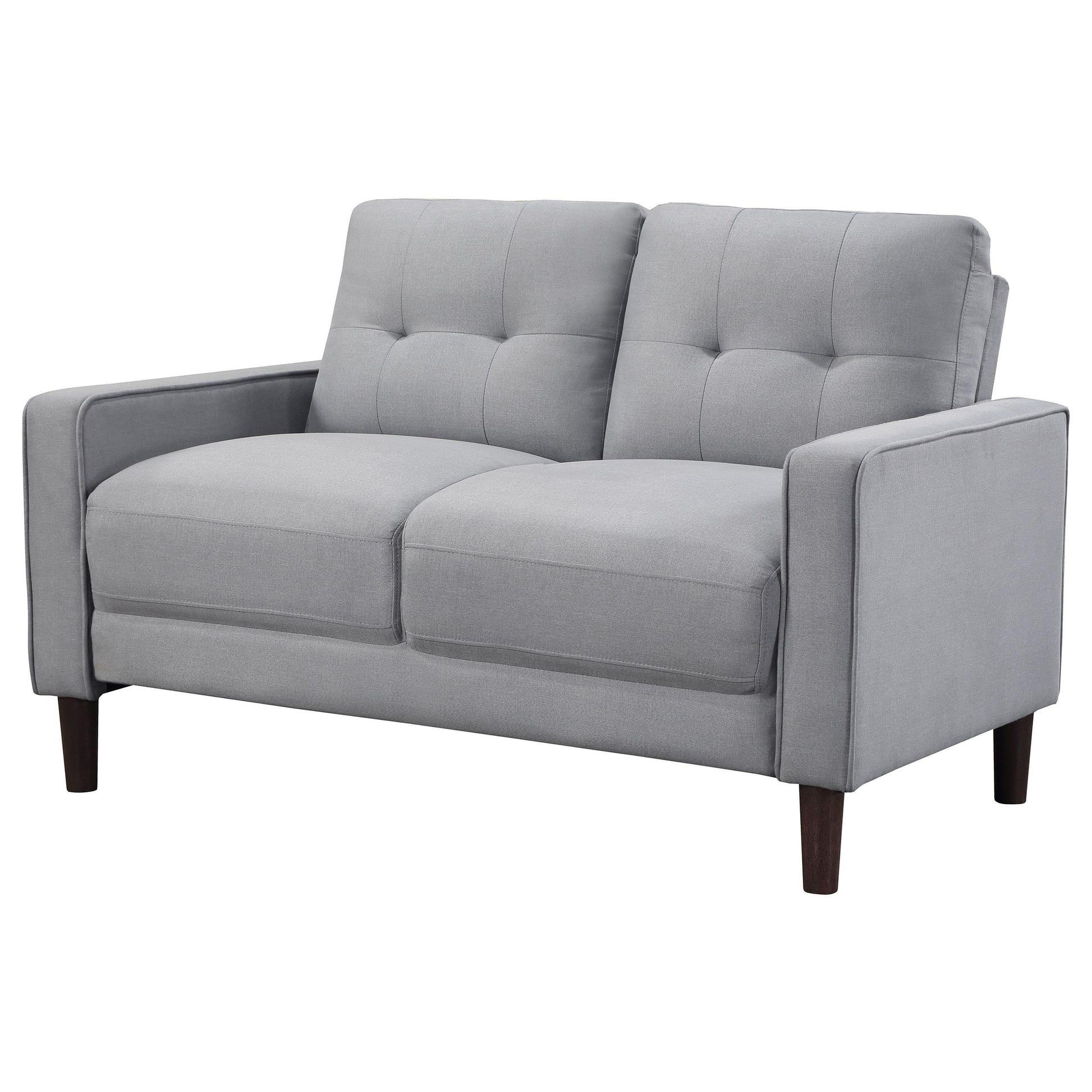  Coaster Furniture Bowen 506782 Upholstered Track Arm Tufted Loveseat - Grey IMAGE 3