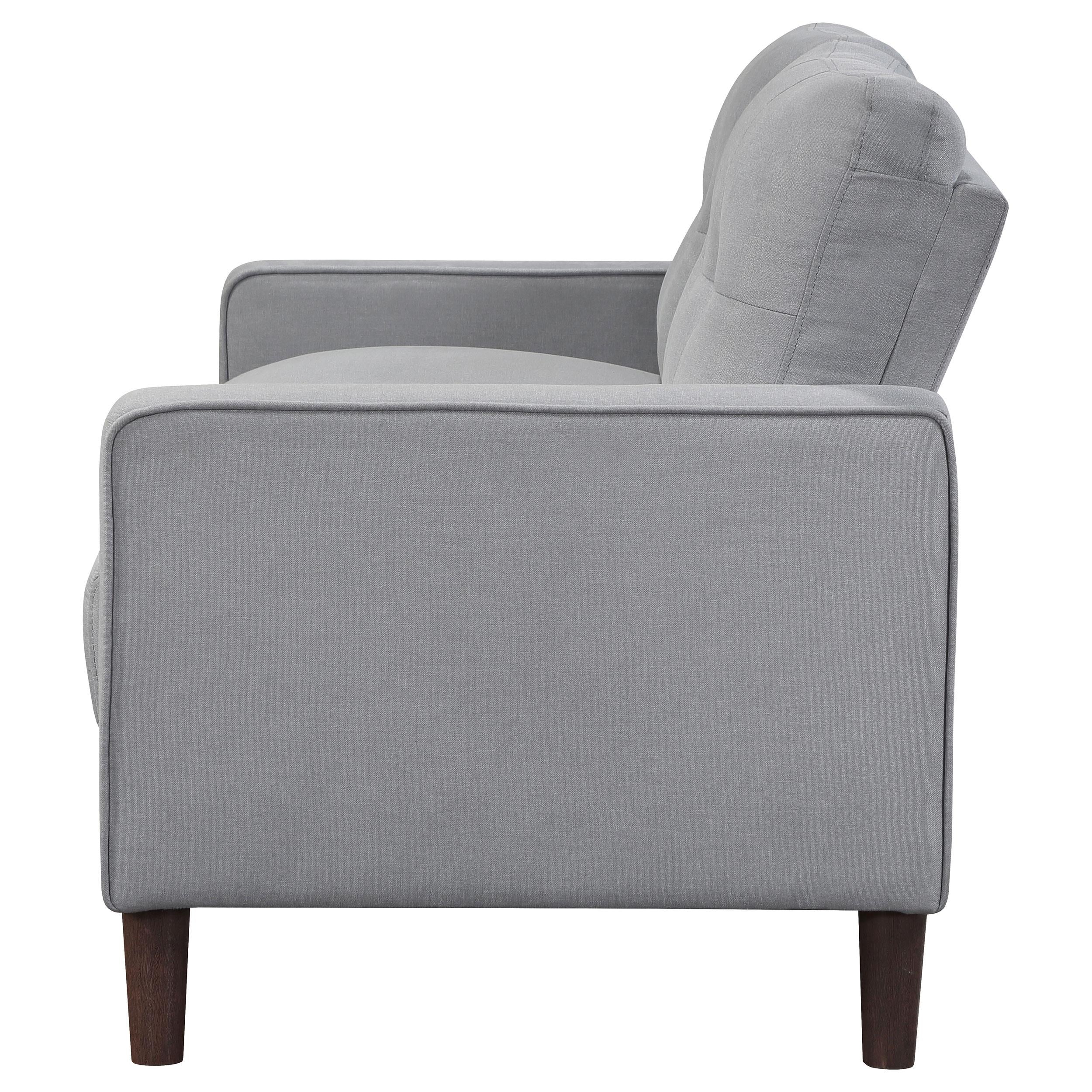  Coaster Furniture Bowen 506782 Upholstered Track Arm Tufted Loveseat - Grey IMAGE 4