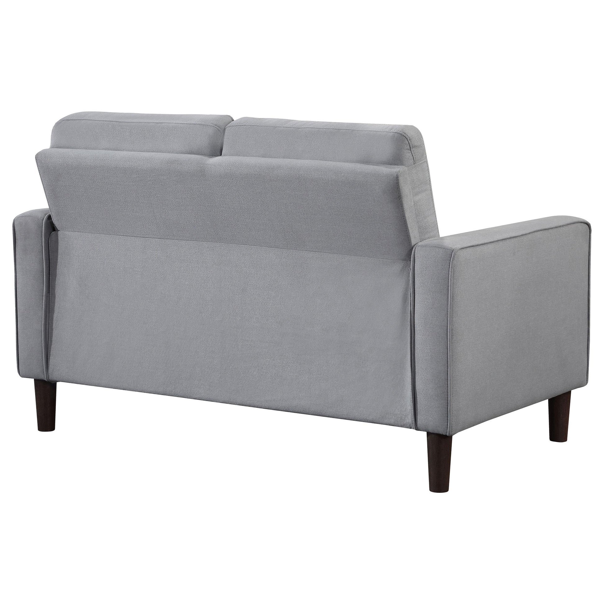  Coaster Furniture Bowen 506782 Upholstered Track Arm Tufted Loveseat - Grey IMAGE 6
