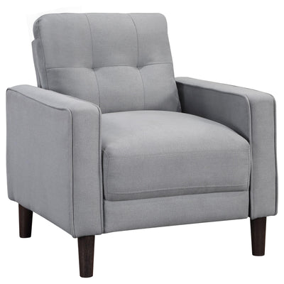  Coaster Furniture Bowen 506783 Upholstered Track Arm Tufted Accent Chair - Grey IMAGE 1