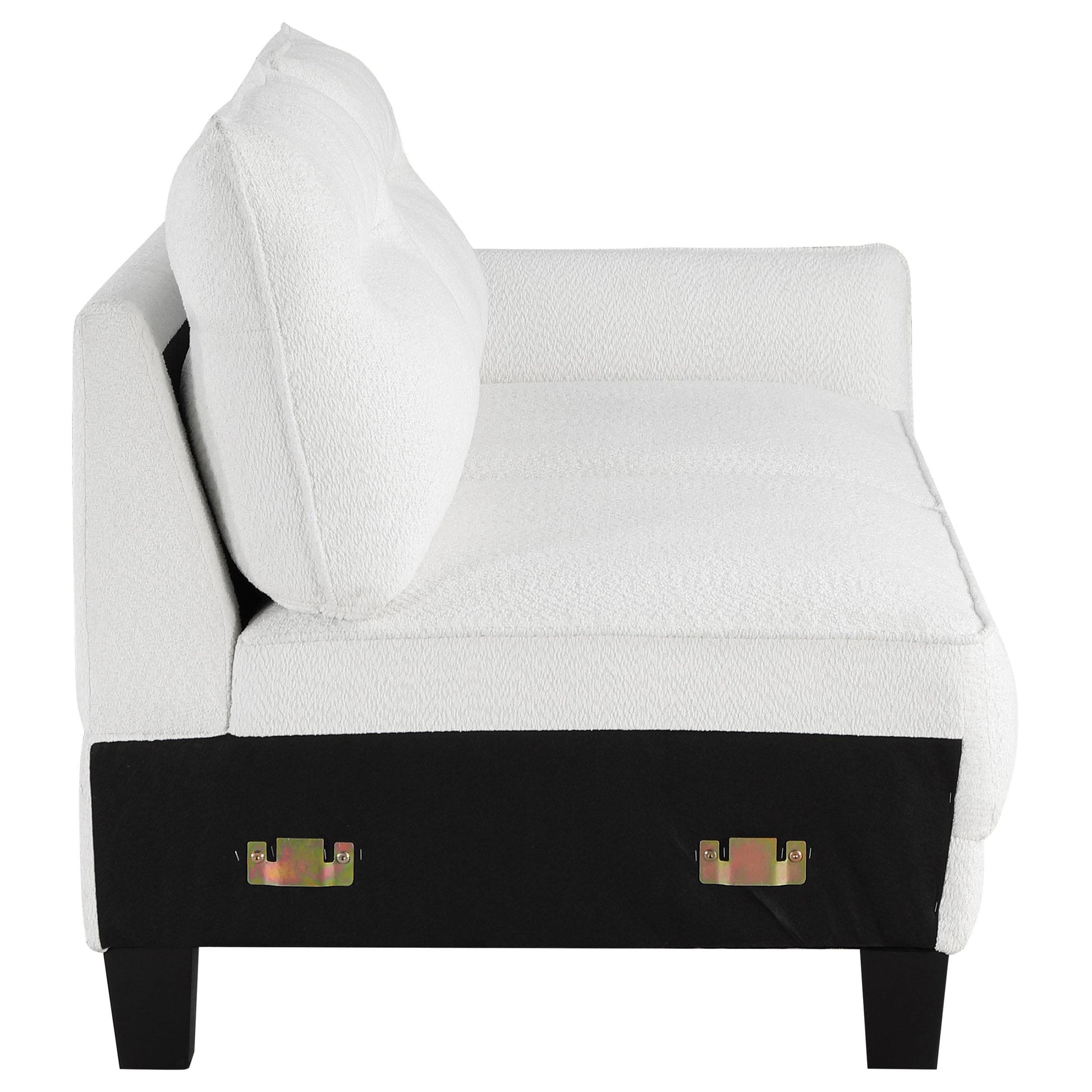  Coaster Furniture Caspian 509550 Upholstered Curved Arm Chaise Sectional Sofa - White IMAGE 12