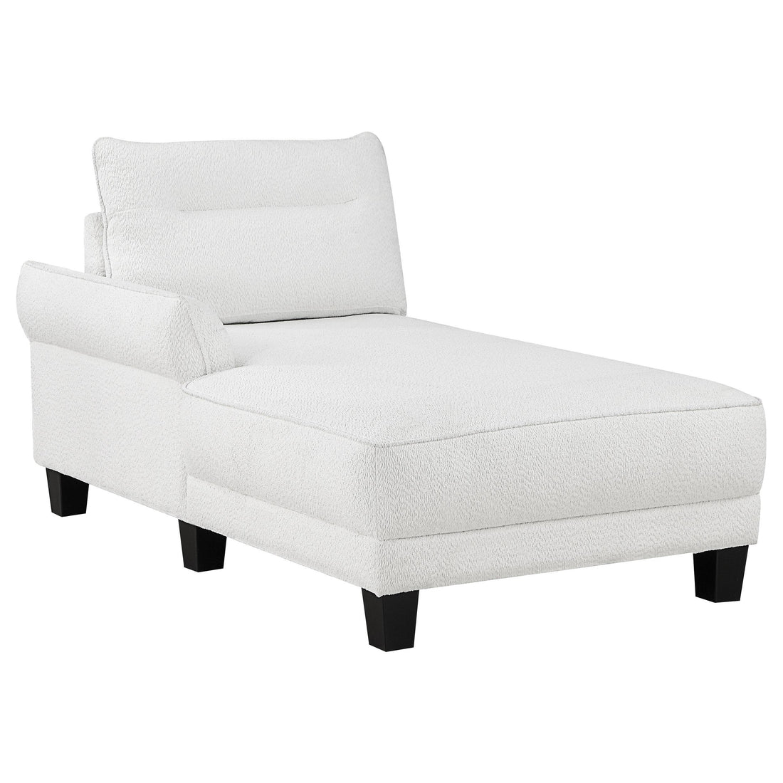 Coaster Furniture Caspian 509550 Upholstered Curved Arm Chaise Sectional Sofa - White IMAGE 1
