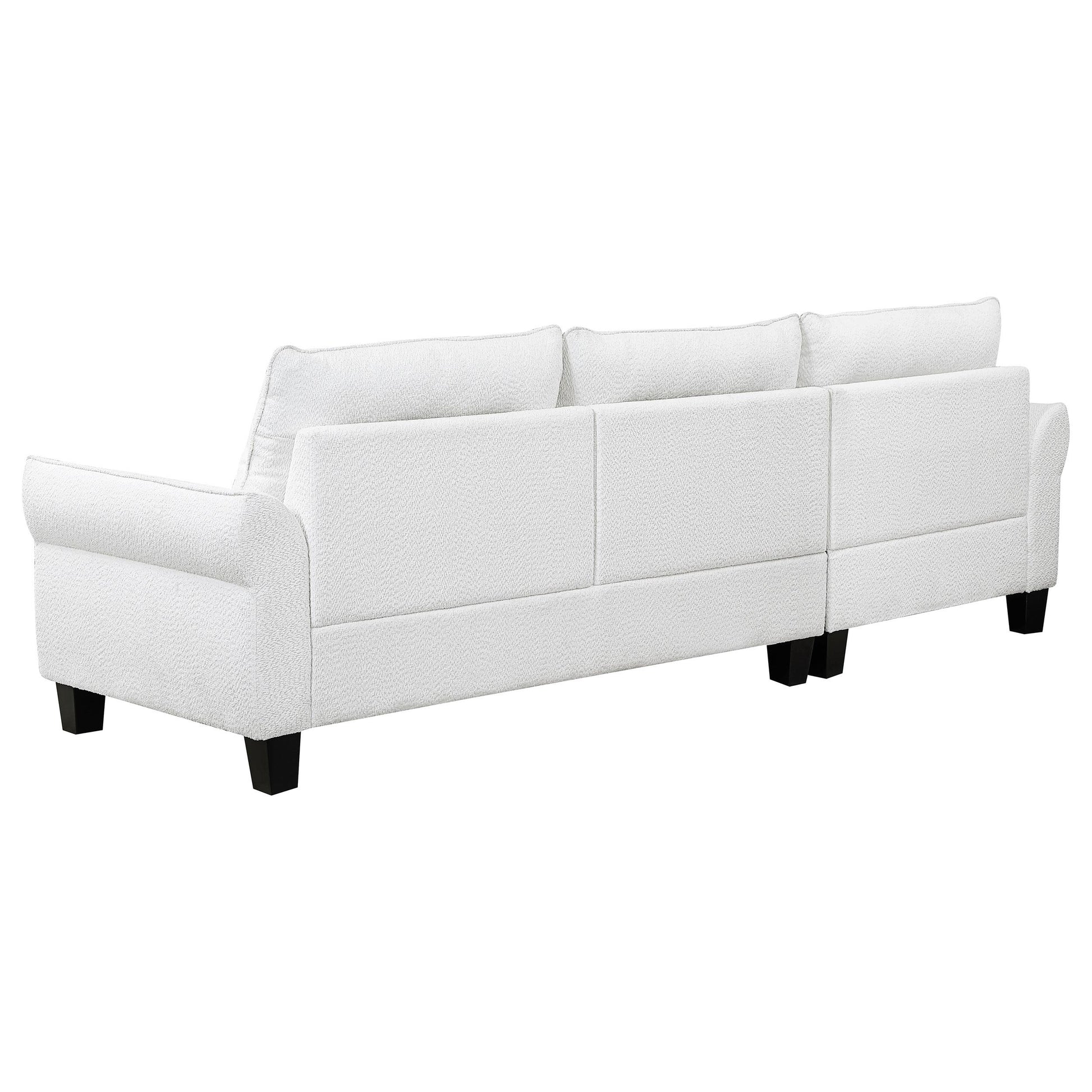  Coaster Furniture Caspian 509550 Upholstered Curved Arm Chaise Sectional Sofa - White IMAGE 7