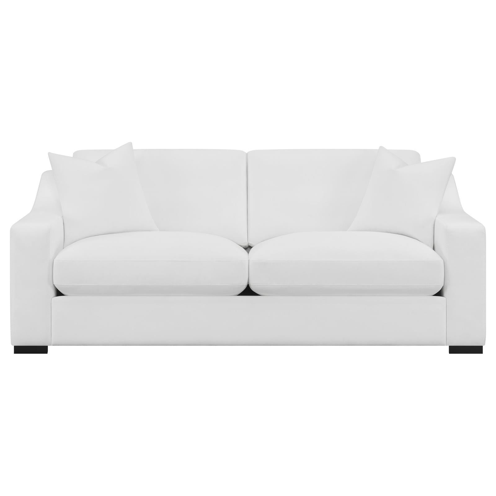  Coaster Furniture Ashlyn 509891 Upholstered Sloped Arm Sofa - White IMAGE 8