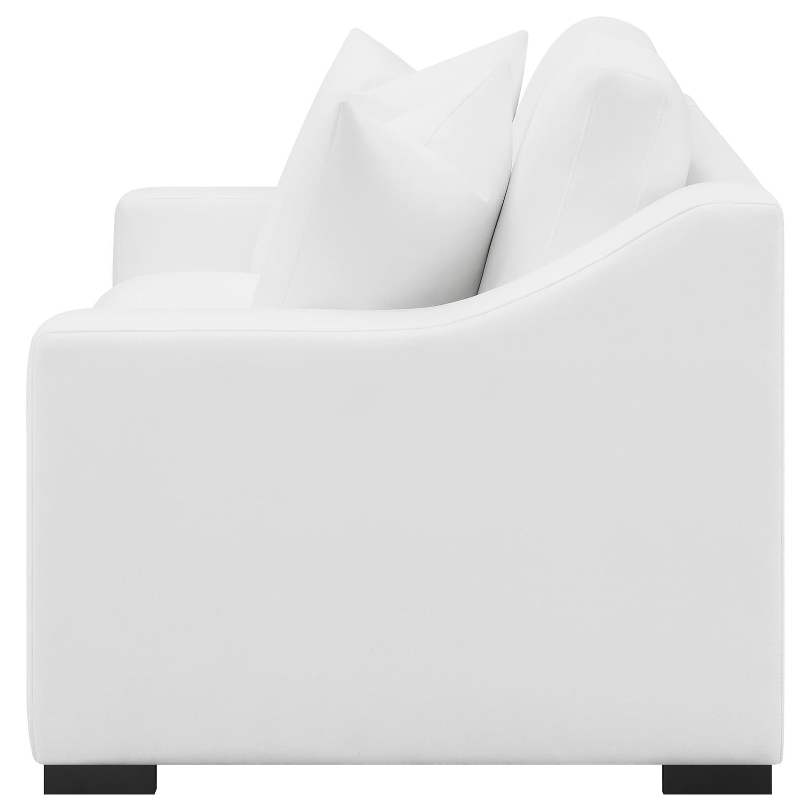  Coaster Furniture Ashlyn 509892 Upholstered Sloped Arm Loveseat - White IMAGE 5