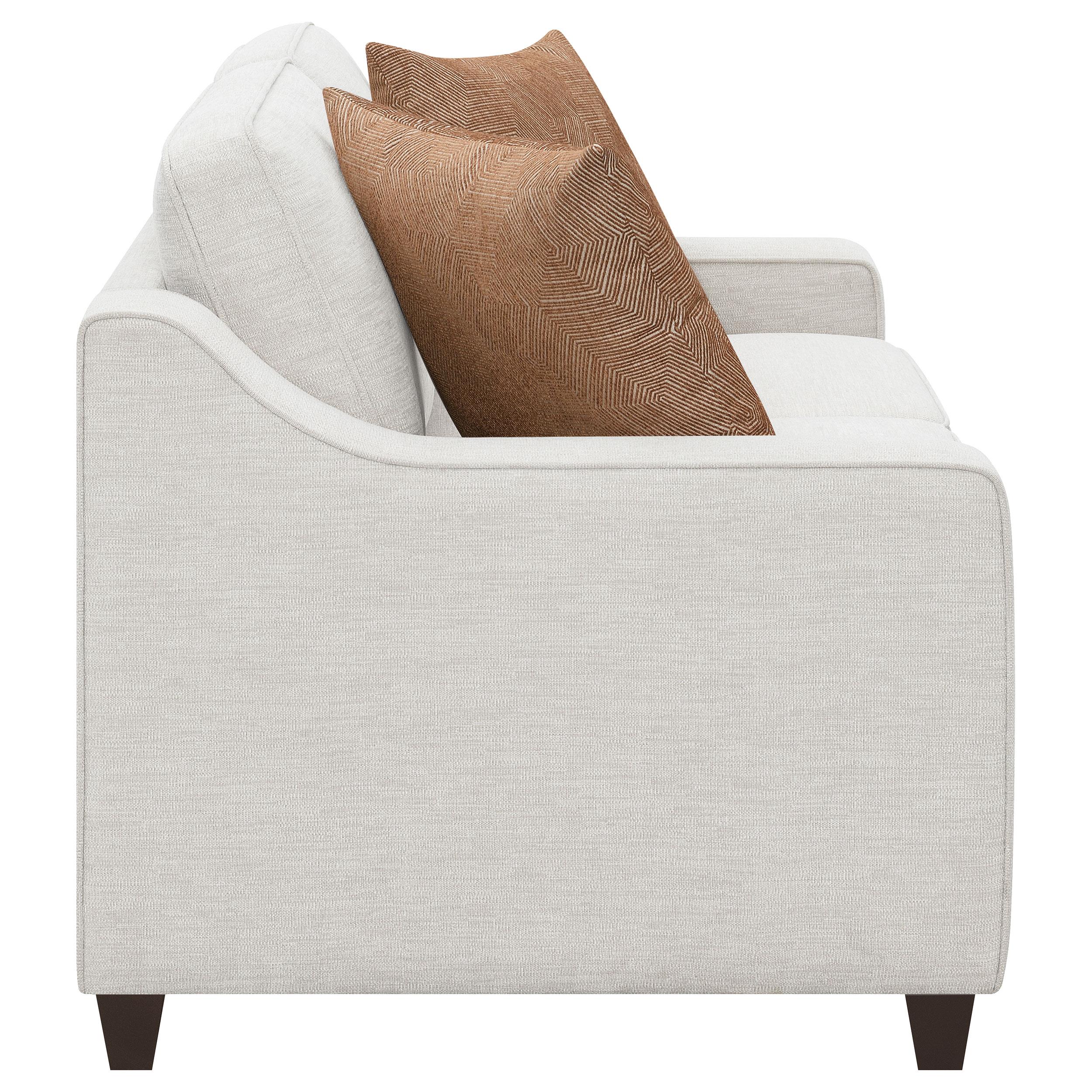  Coaster Furniture Christine 552062 Upholstered Sloped Arm Loveseat - Beige IMAGE 7