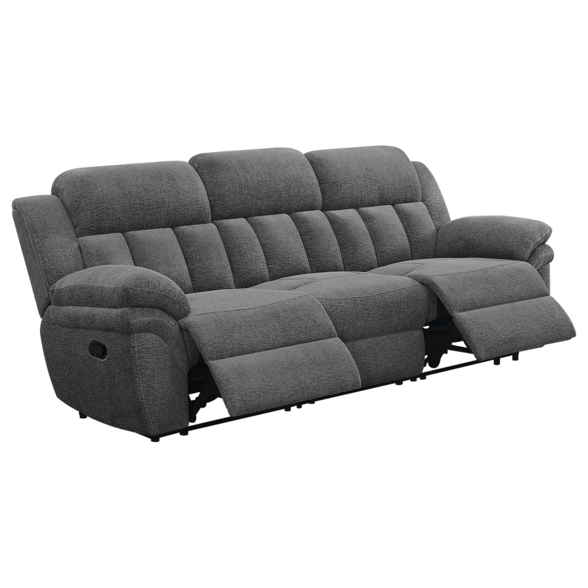 Coaster Furniture Bahrain 609541 Upholstered Motion Sofa - Charcoal IMAGE 2