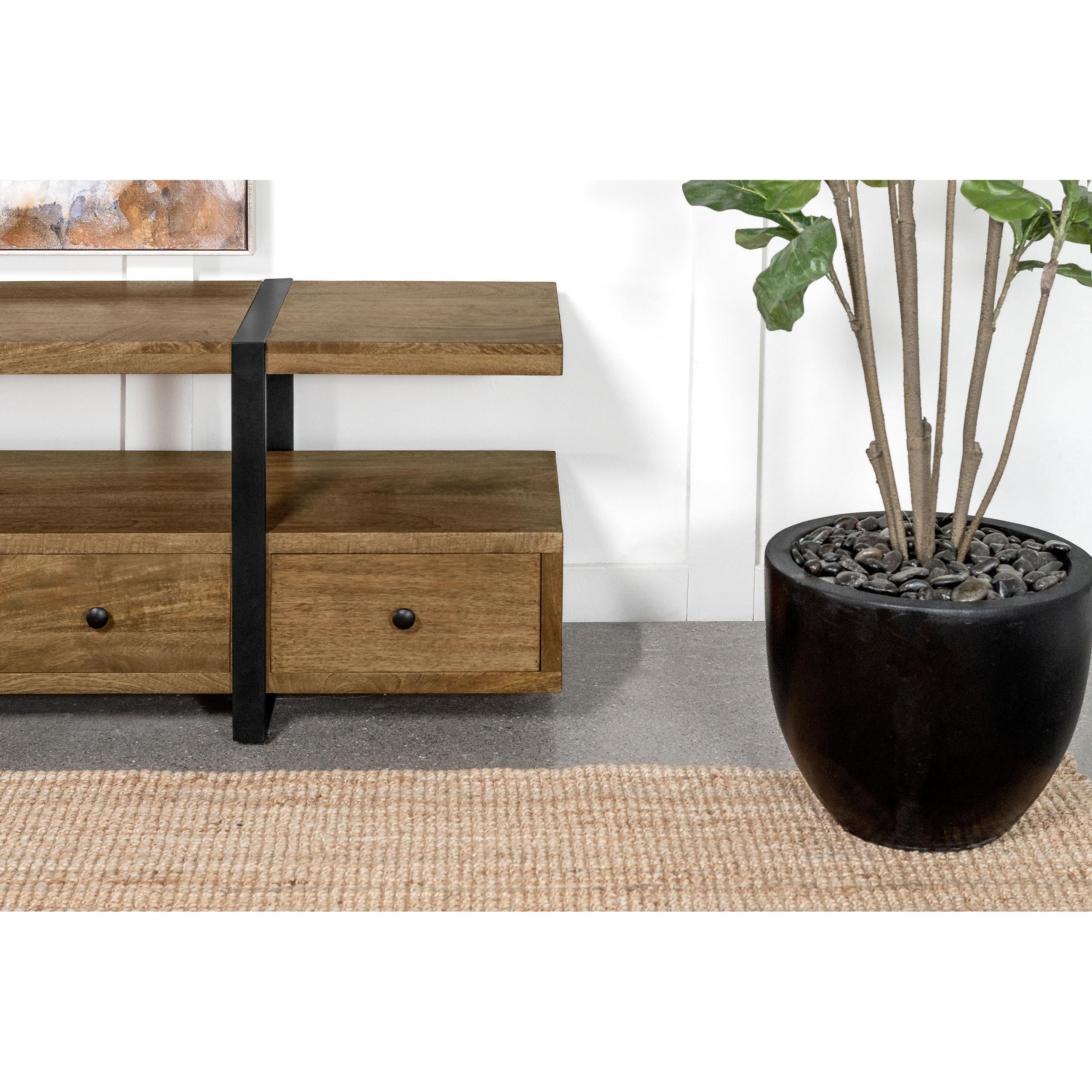  Coaster Furniture Otto 703243 5-Drawer Mango Wood 70" TV Stand Media Console - Brown IMAGE 13