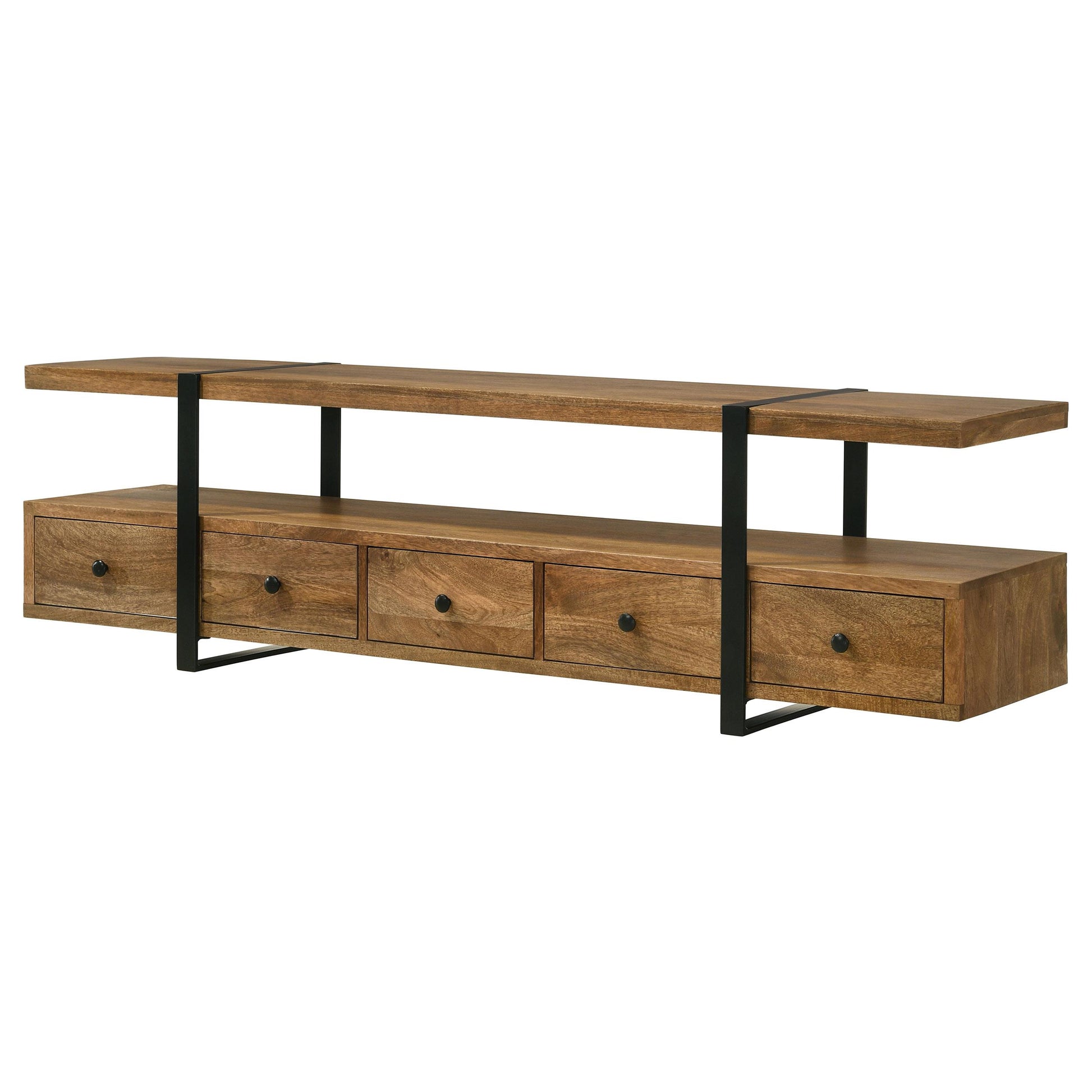  Coaster Furniture Otto 703243 5-Drawer Mango Wood 70" TV Stand Media Console - Brown IMAGE 5