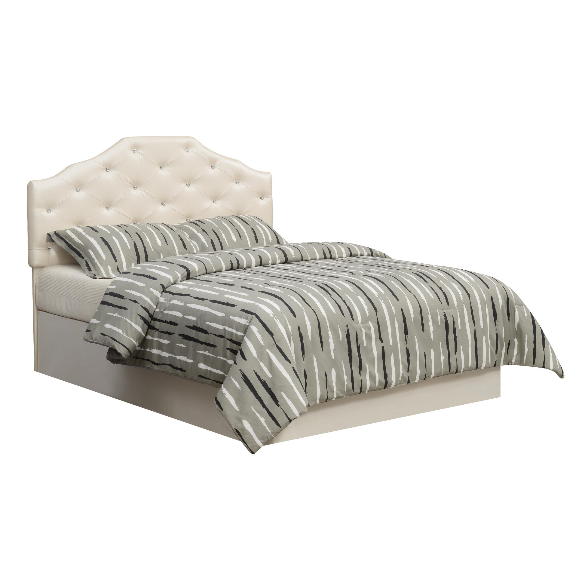  Steve Silver Furniture Dawson Queen Headboard Silver PU IMAGE 3